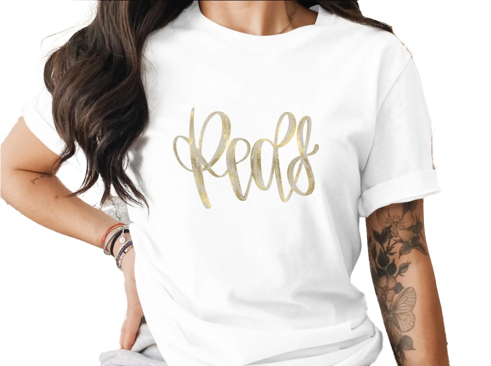 Peace T-Shirt, Faux Gold Glitter Script Tee, Inspirational Message Top, Positive Vibe Shirt for Her, Elegant Casual Gift