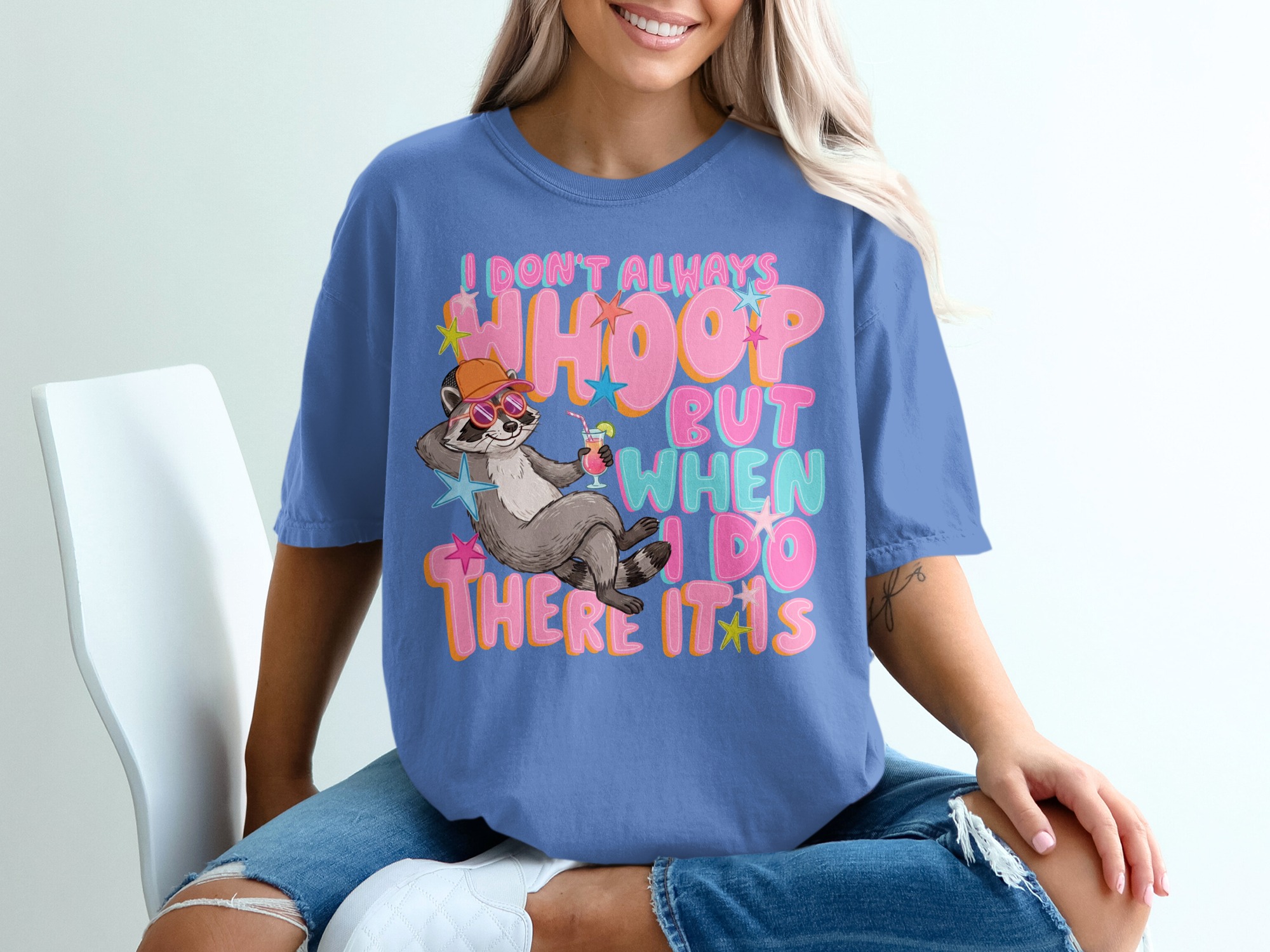 I Don't Always Whoop T-Shirt, Funny Raccoon Retro Party Tee, Girls Trip Vacation Shirt, Humorous Whoop It Up Gift for Her - Image 20