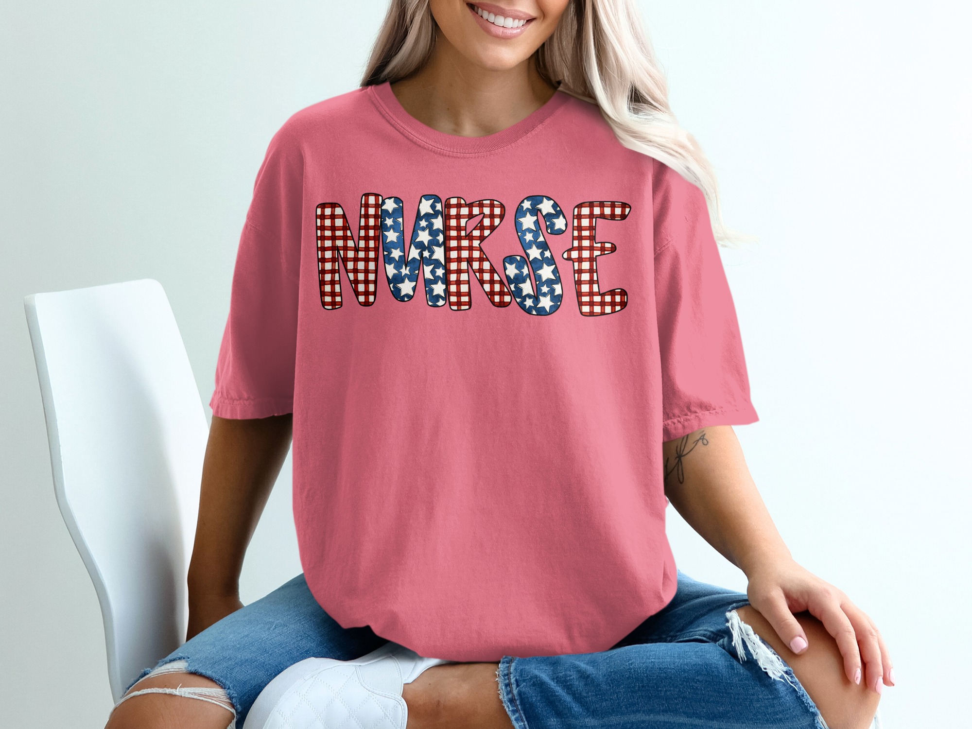 Patriotic Nurse T-Shirt | American Flag RN Shirt for Healthcare Worker | Nurse Appreciation Gift Idea for Medical Professional - Image 16