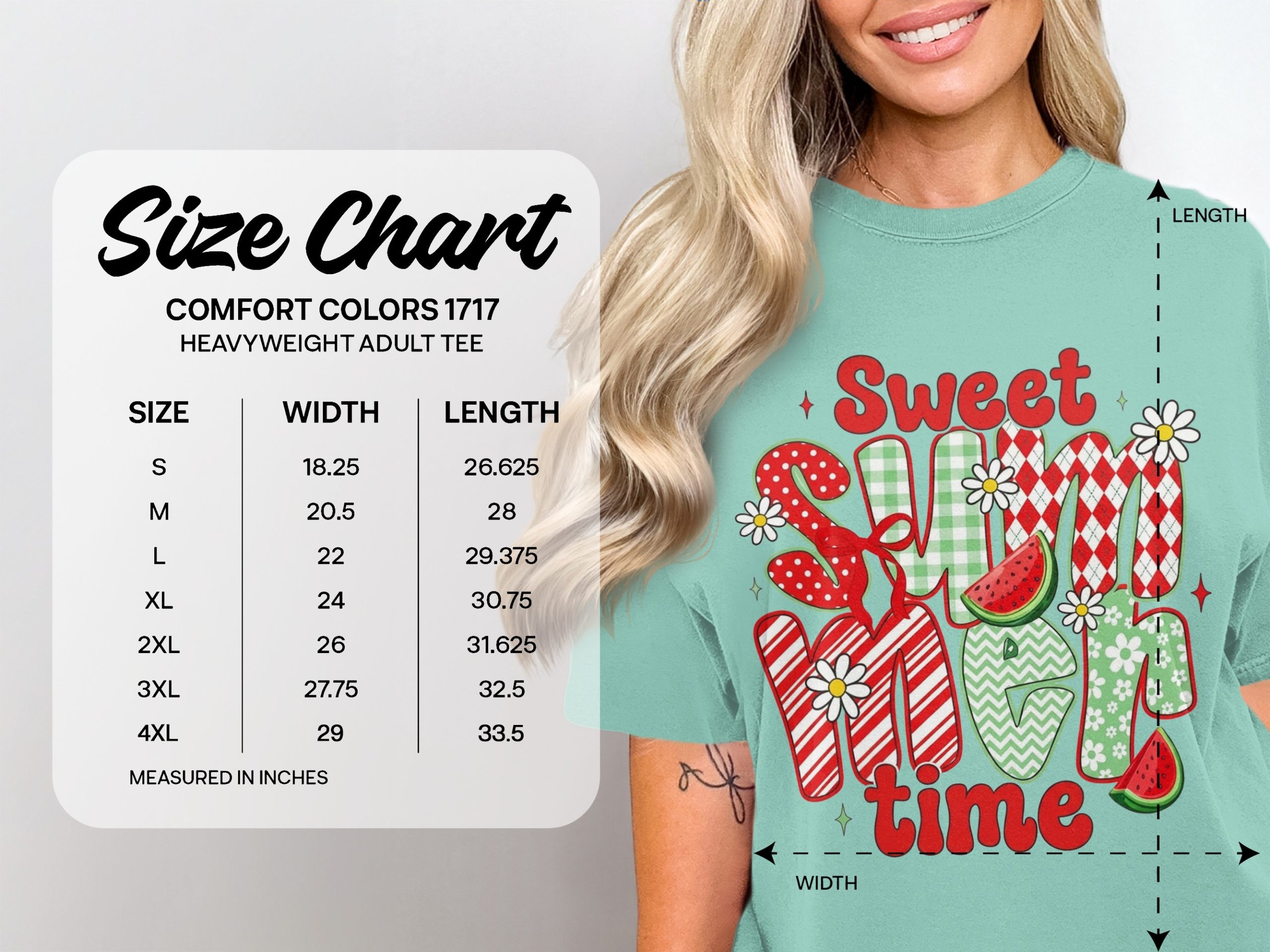 Sweet Summertime T-Shirt, Retro Summer Vacation Tee, Groovy Daisy Watermelon Shirt, Cheerful Cute Summer Time Apparel Gift for Her & Friend - Image 4