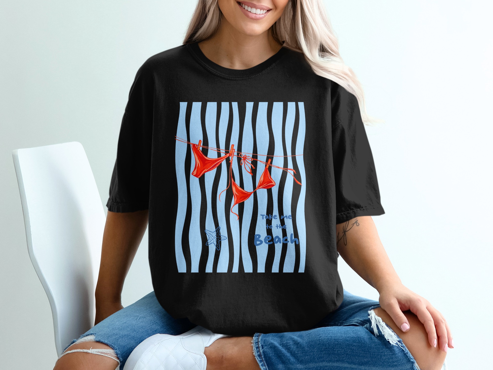 Take Me To The Beach T-Shirt, Beach Lover Gift, Summer Vacation Top, Cute Women's Beach Tee, Coastal Vibe Shirt, Travel Ready Outfit - Image 5
