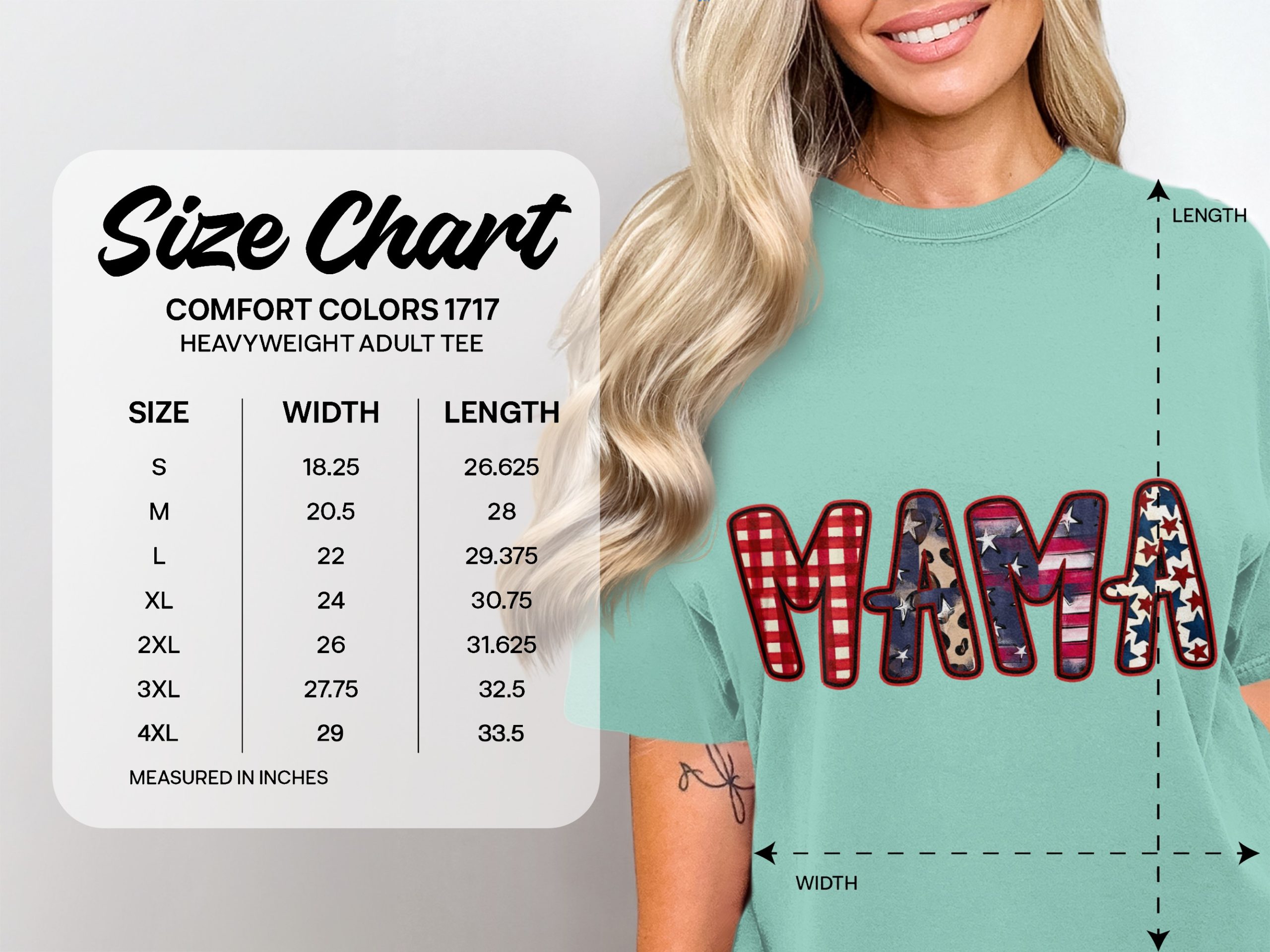 Patriotic Mama T-Shirt, Western Mama Shirt with Leopard Print, Buffalo Plaid Mama Gift, American Flag Star Mom Tee for Mother's Day - Image 6