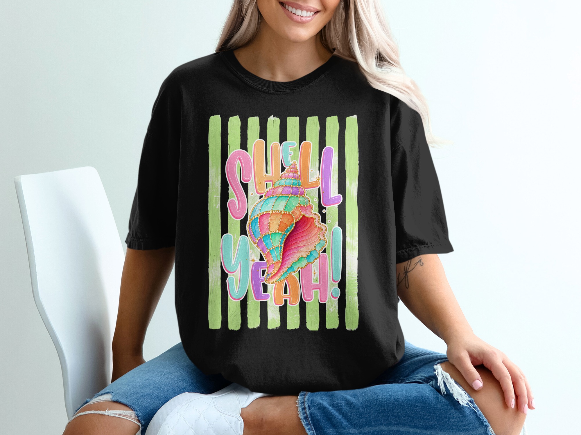 Comfort Colors® Shell Yeah T-Shirt, Vibrant Seashell Beach Tee, Retro Summer Vacation Shirt, Coastal Ocean Lover Gift - Image 6