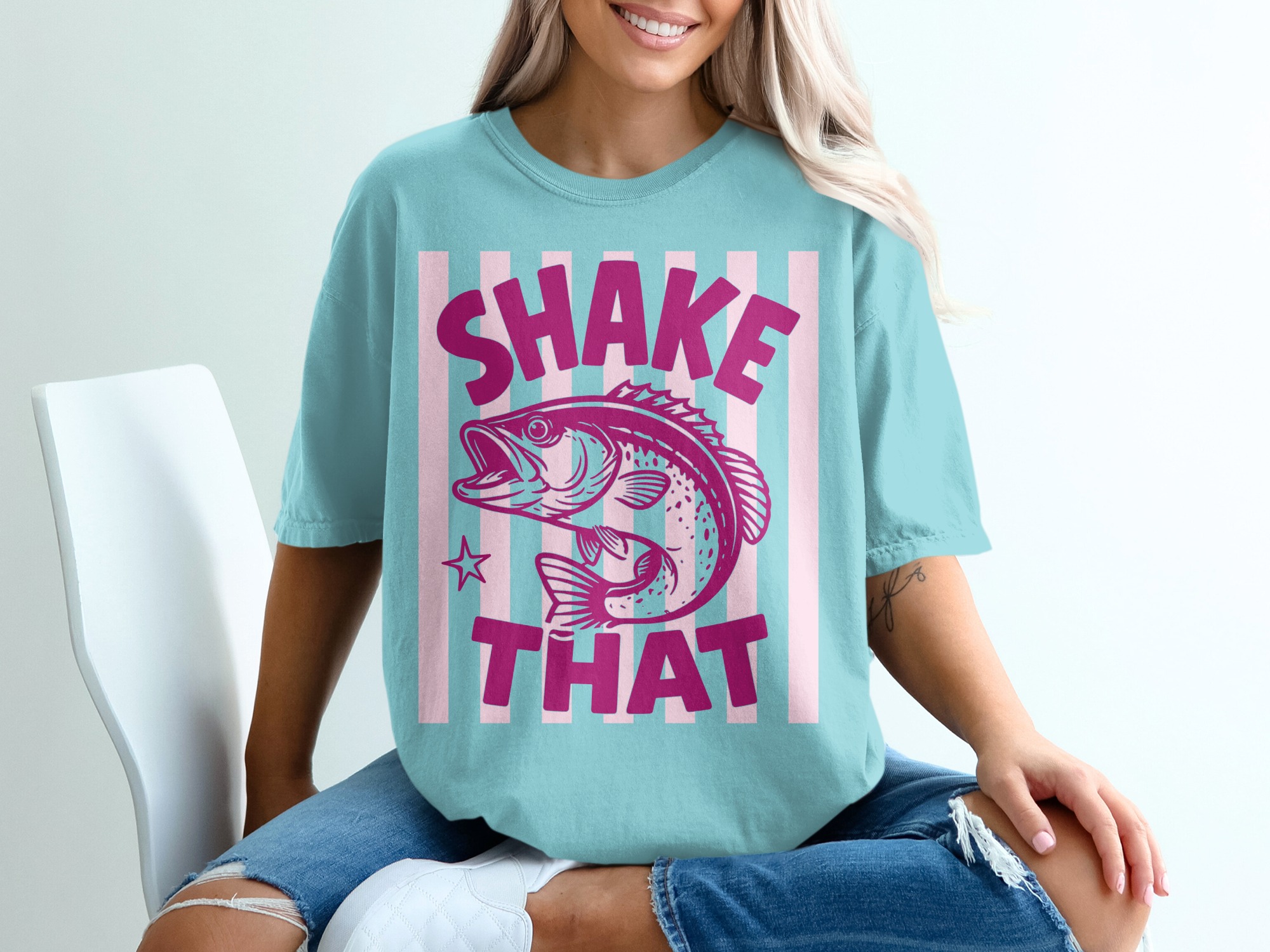 Comfort Colors® Shake That Bass Fishing T-Shirt, Funny Angler Shirt, Lake Life Tee, Boating Vacation Outfit, Outdoors Gift - Image 19