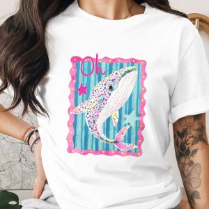 Oh Whale T-Shirt, Comfort Colors ® Whimsical Polka Dot Whale Shirt, Vibrant Ocean Lover Tee, Colorful Marine Animal Gift