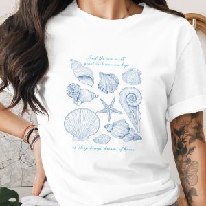 Coastal Seashell T-Shirt, Comfort Colors ®, Ocean Lover Beach Vacation Tee, Sea Quote Top, Marine Life Art, Nautical Aesthetic Shirt