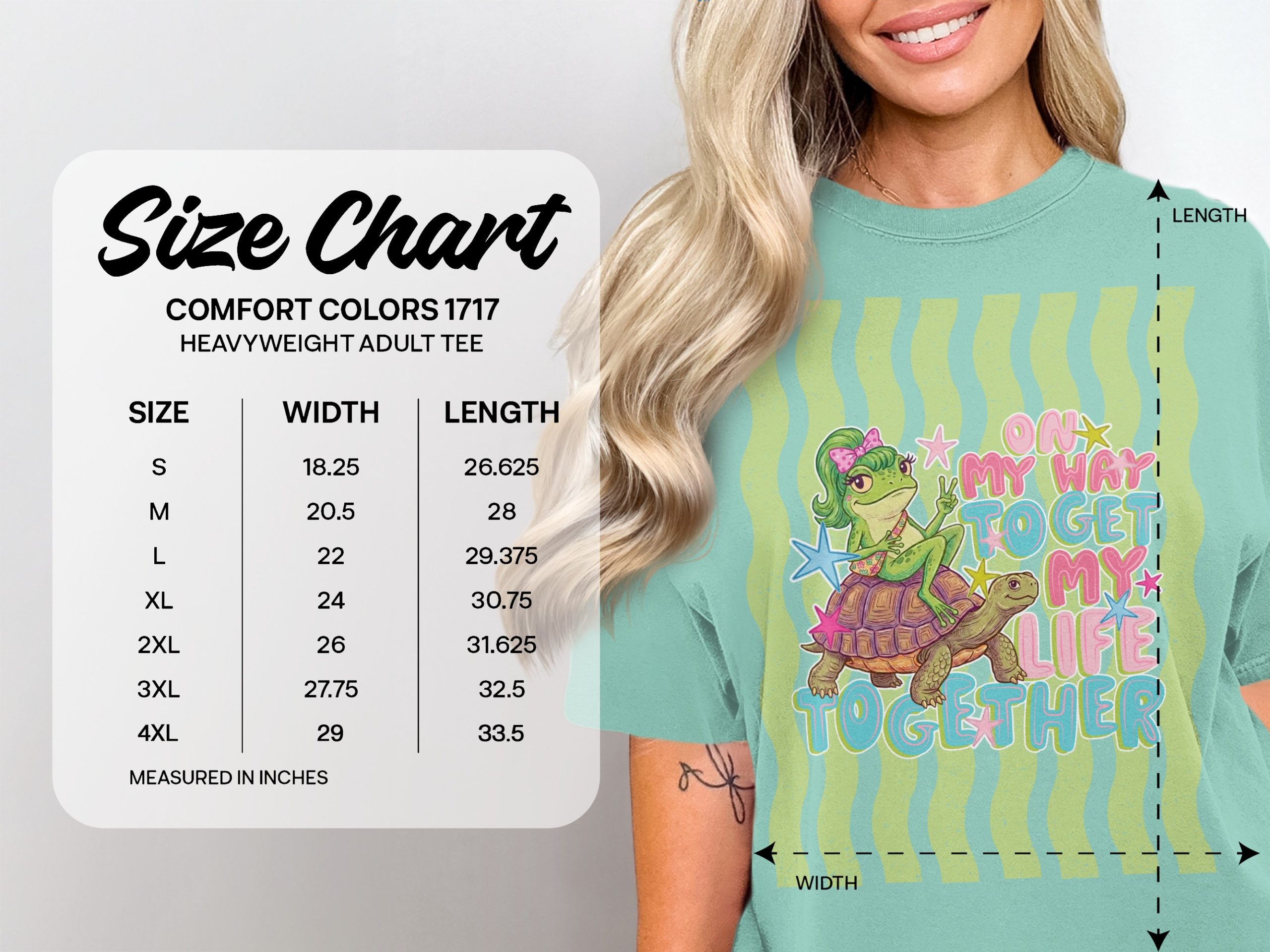 On My Way To Get My Life Together T-Shirt, Comfort Colors® Funny Frog & Turtle Tee, Relatable Humor Shirt, Gen Z Gift for Friend - Image 5