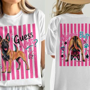 Belgian Malinois T-Shirt, Funny Malinois Dog Mom Tee, Comfort Colors 1717® Front & Back Design, Y2K Maligator Butt Graphic Shirt