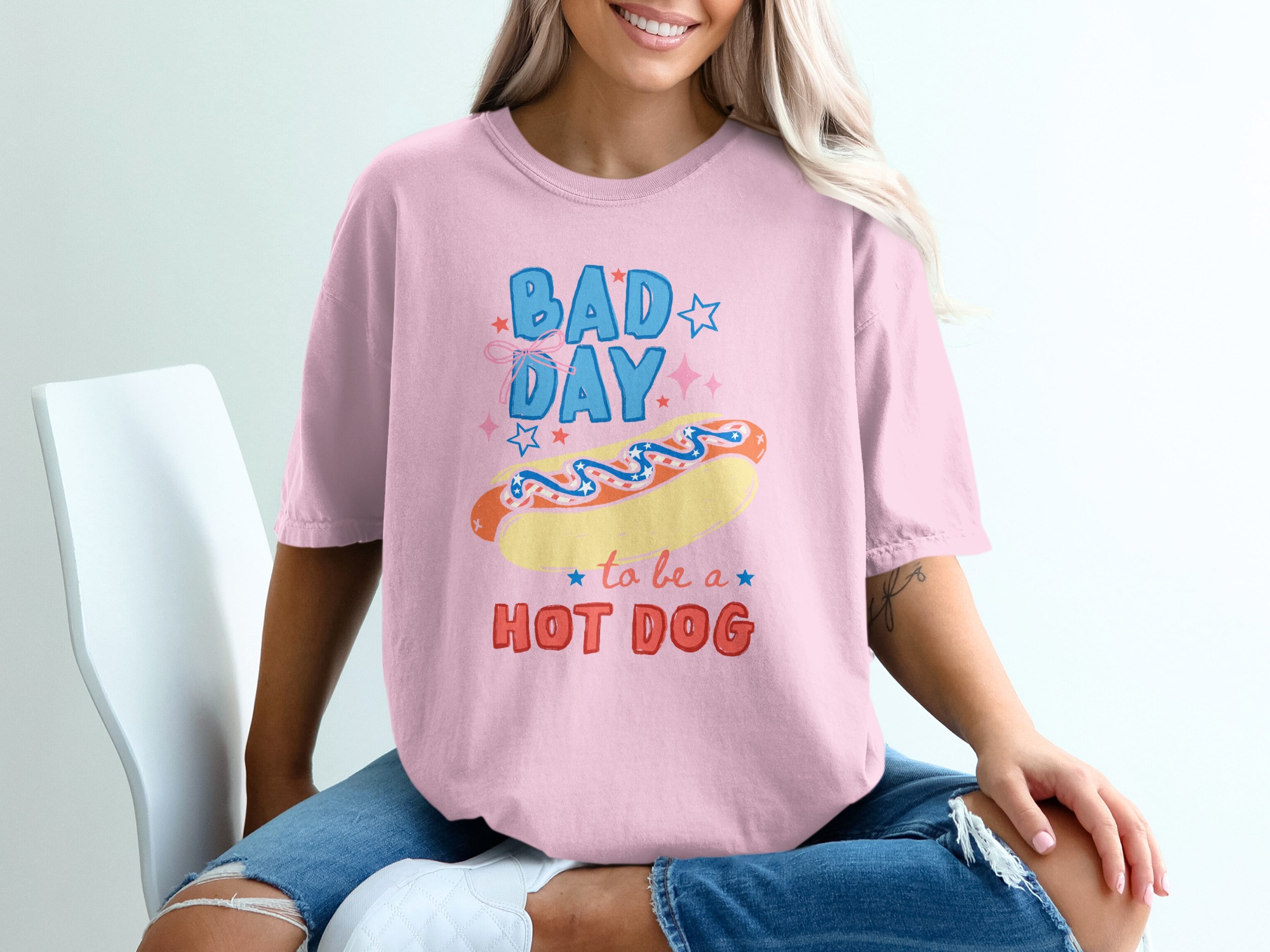 Bad Day To Be A Hot Dog Funny Patriotic T-Shirt, 4th of July Summer BBQ Tee, Humorous Foodie Pun Shirt, Grill Master Gift - Image 17
