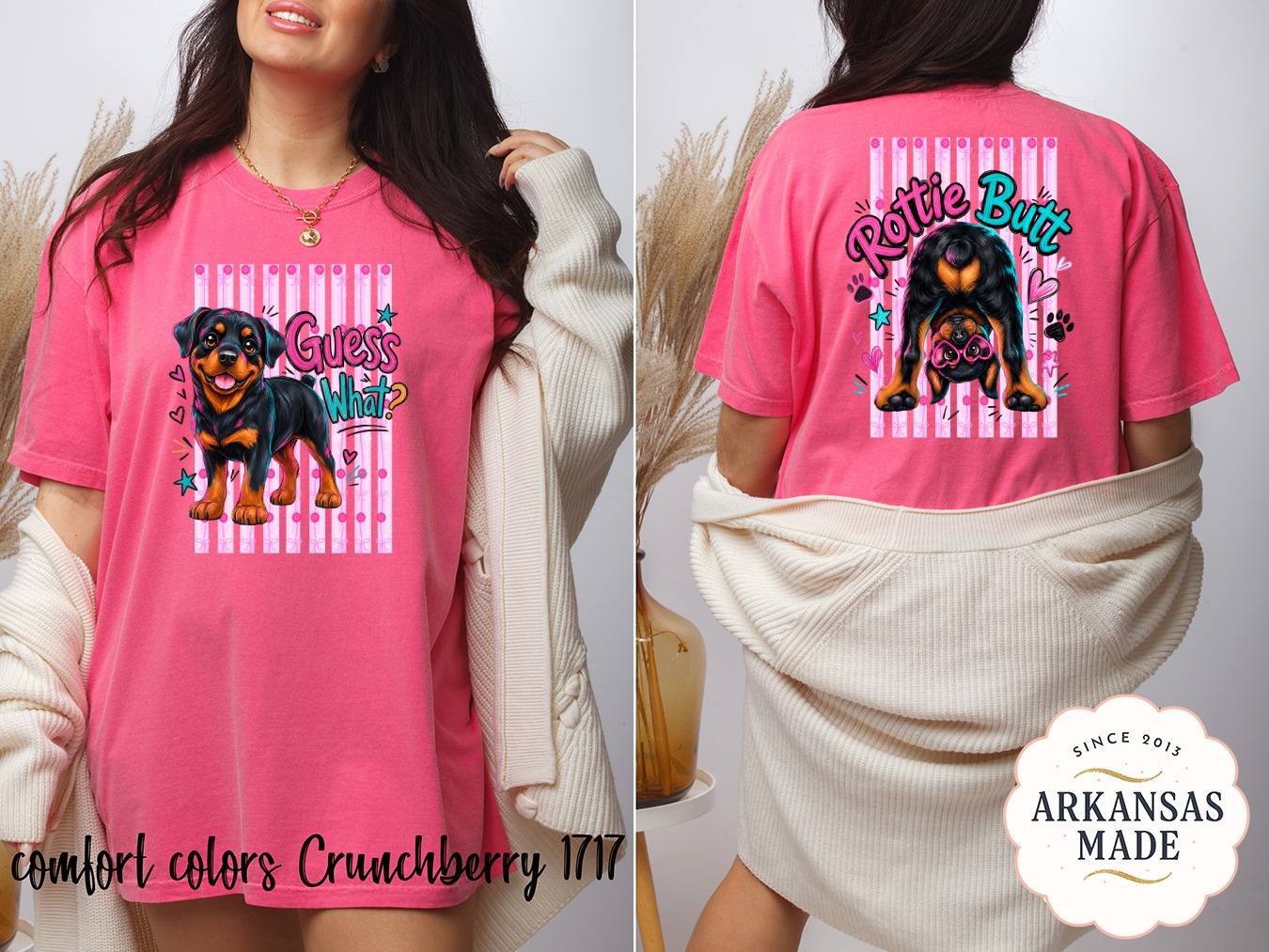 Cute Rottweiler T-Shirt, Comfort Colors ® Puppy Dog Tee for Dog Moms & Pet Lovers, Playful Guess What Graphic Shirt, Vibrant Pet Owner Gift - Image 4