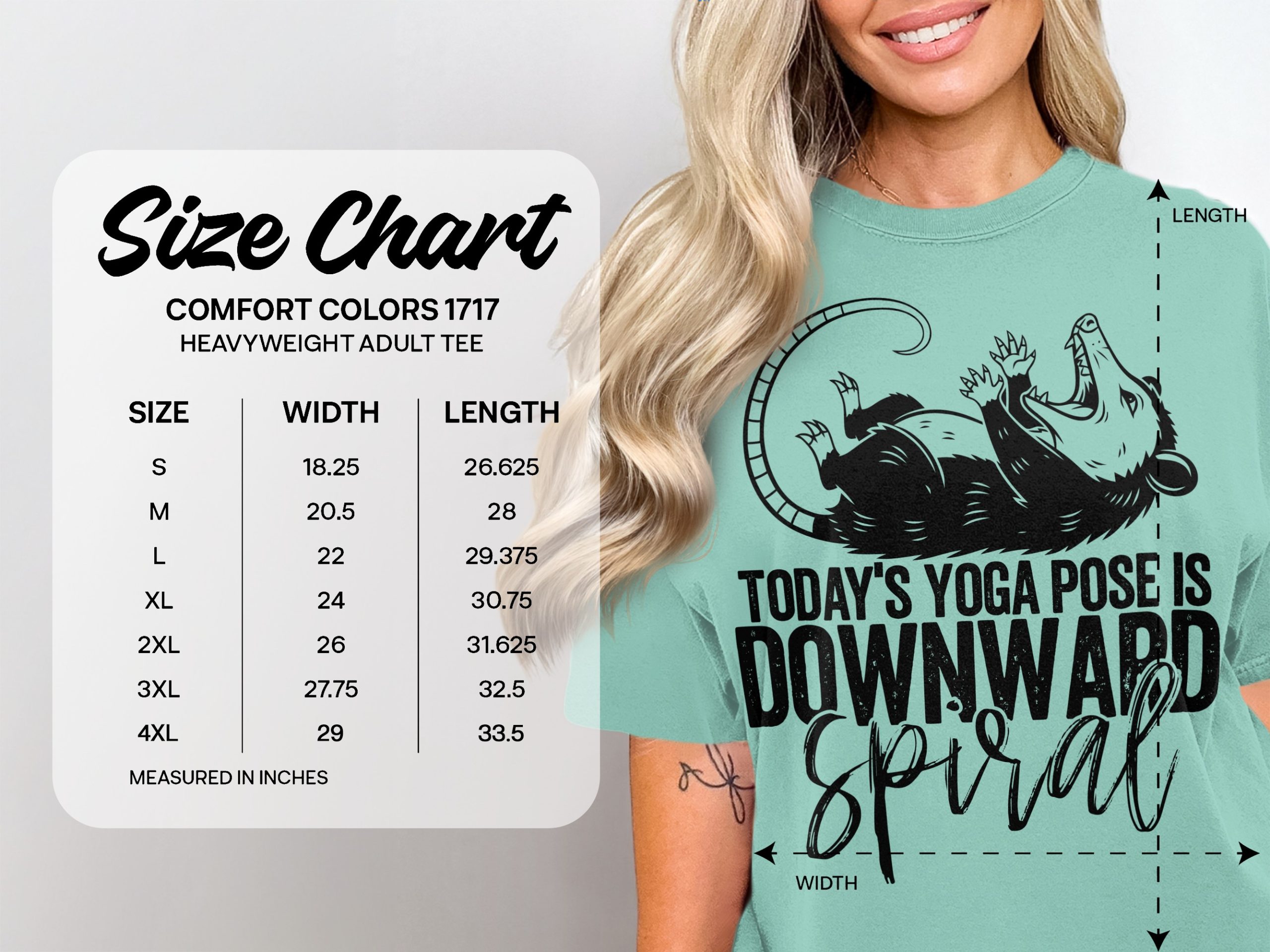 Downward Spiral Opossum Yoga Pose T-Shirt Funny Sarcastic Opossum Shirt Play Dead Tee Dark Humor Anti Yoga Gift for Her Him Trending Meme - Image 4