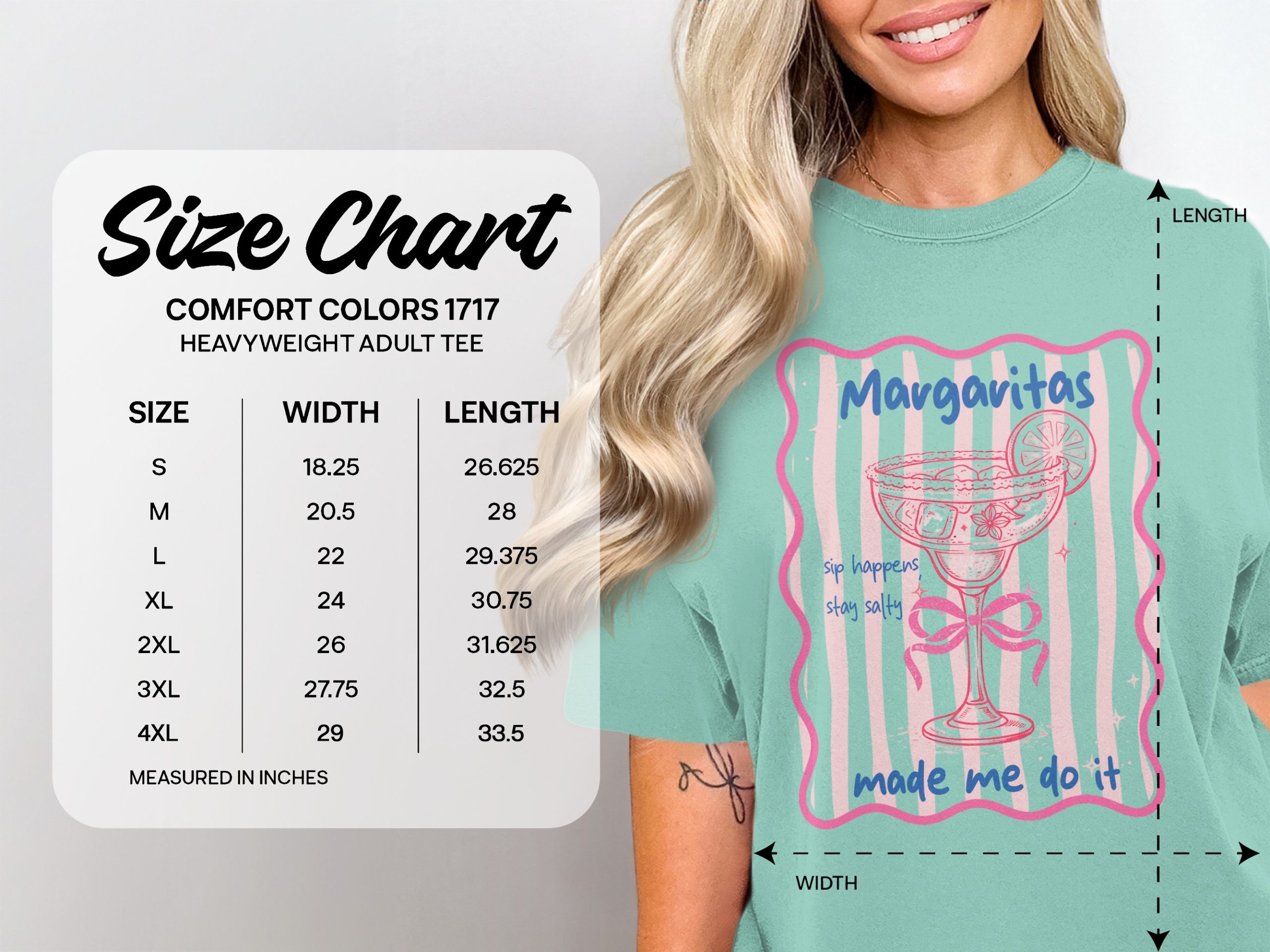 Margaritas Made Me Do It T-Shirt | Sip Happens Stay Salty Funny Cocktail Tee | Girls Trip Drinking Shirt Gift for Her - Image 4