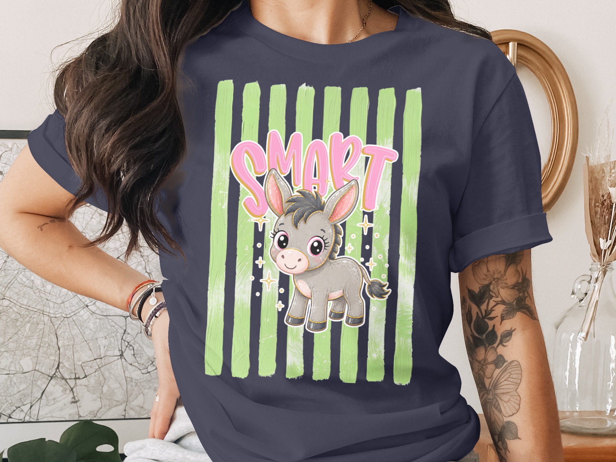 Comfort Colors® Smart Donkey T-Shirt, Cute Baby Donkey Tee, Funny Animal Lover Gift, Kawaii Shirt for Women, Back To School Top, Unique Tee - Image 3