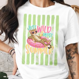 Comfort Colors® Just Wild About Summer T-Shirt, Leopard Graphic Tee, Trendy Cheetah Vacation Shirt, Cute Summer Beach Trip Top