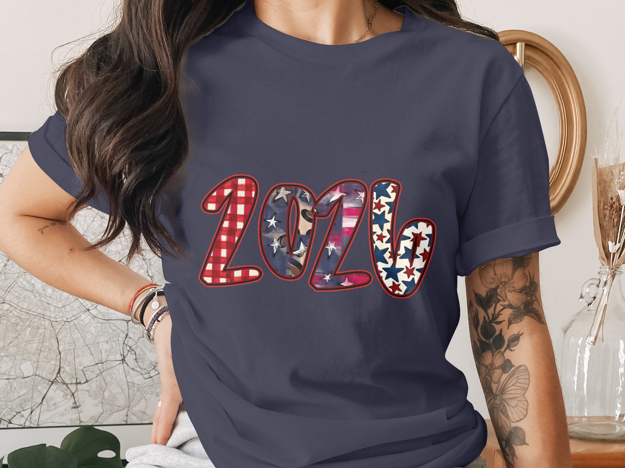2024 Patriotic T-Shirt, American Flag Design Tee, Red White Blue Stars Stripes Top, Fourth of July Celebration, Election Year Gift - Image 3