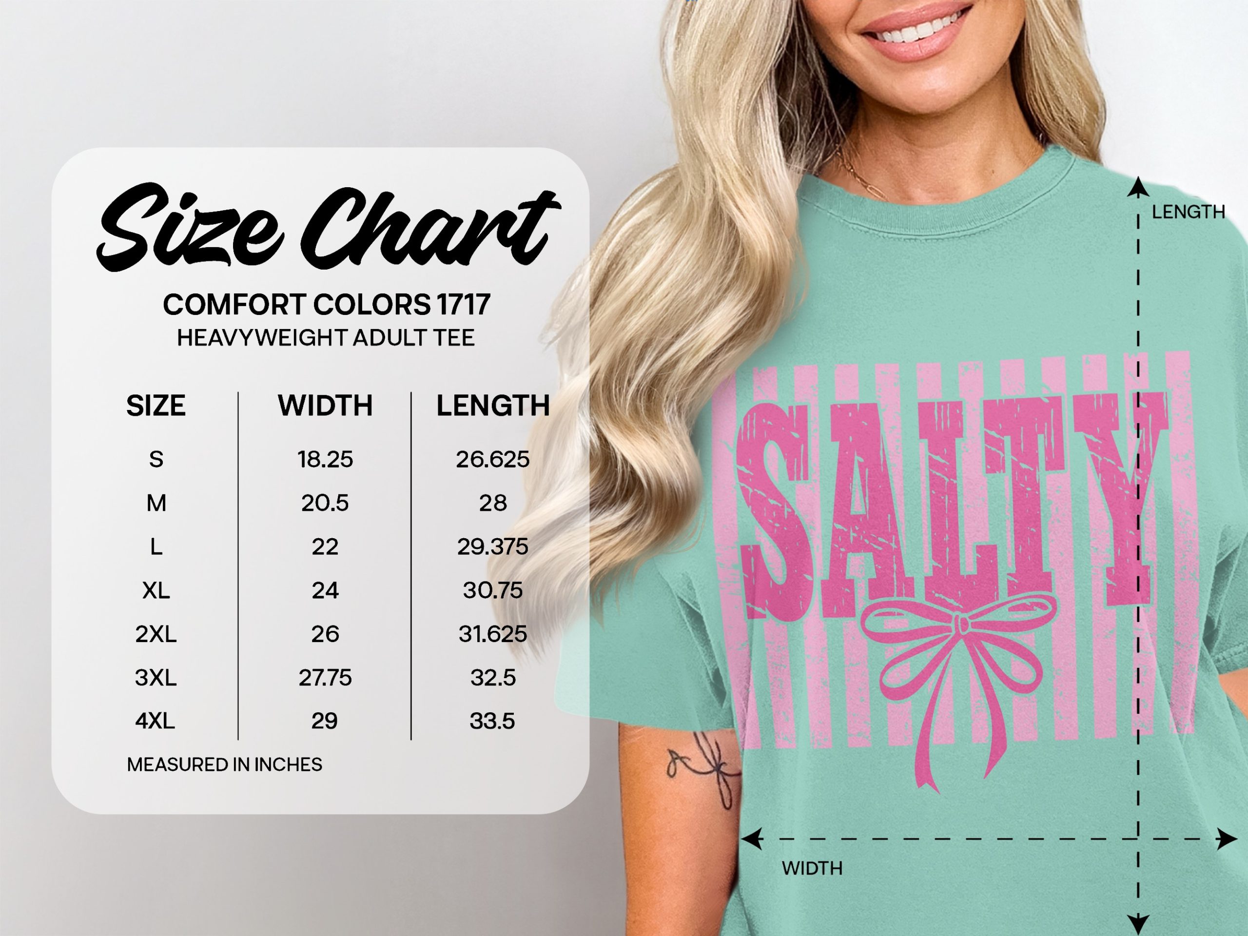 Salty T-Shirt, Pink Salty Tee with Faux Distressed Bow, Sassy Girly Graphic Top, Coquette Aesthetic Shirt, Cute Humorous Gift for Her - Image 6