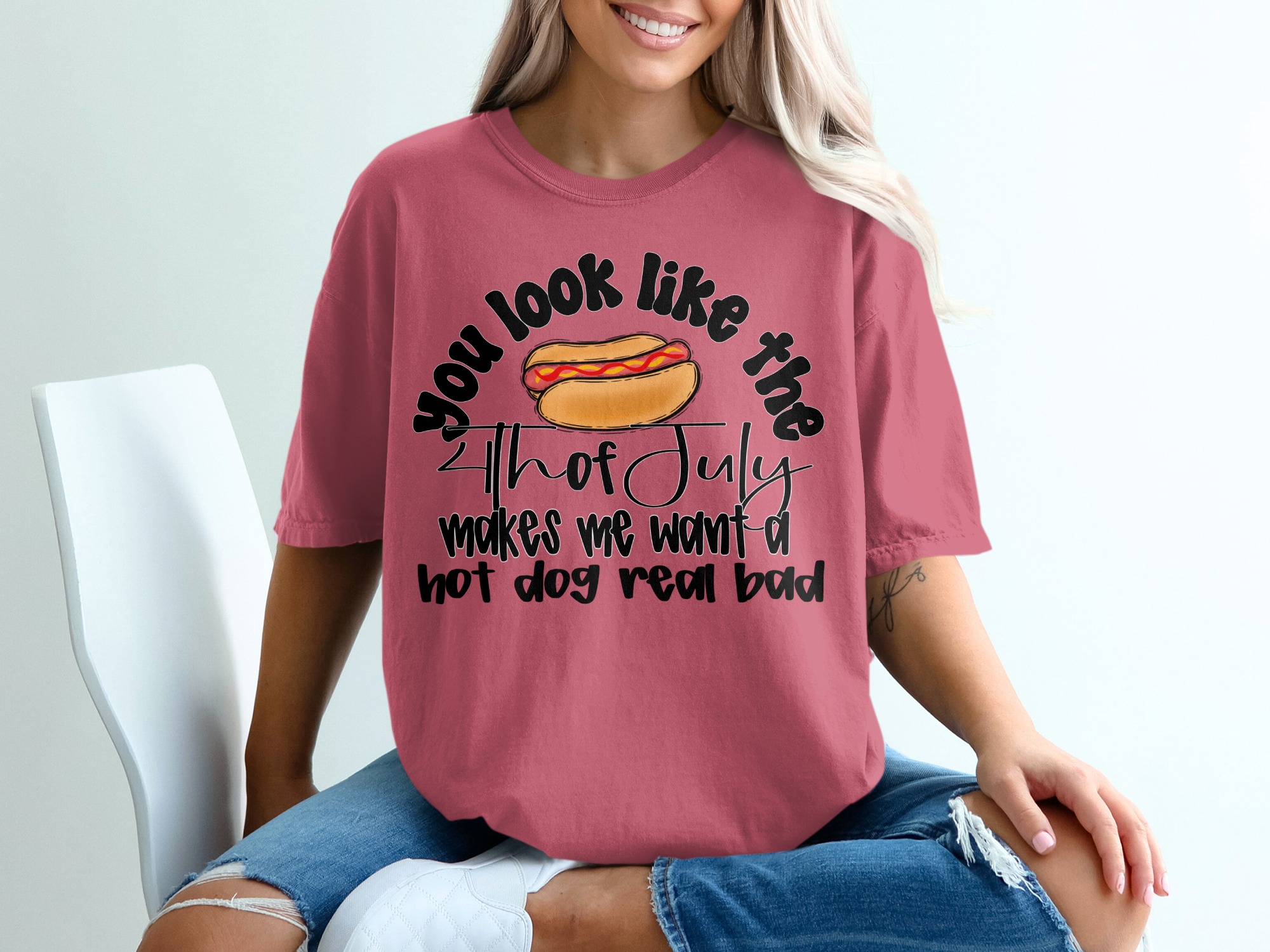 Funny 4th of July Hot Dog T-Shirt, Independence Day Tee, Patriotic Summer BBQ Gift, Witty July Fourth Hot Dog Lover Apparel - Image 15
