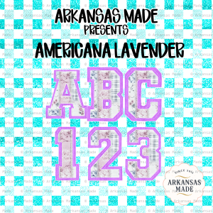 Americana Lavender Alpha PNGs, Shabby Chic Floral Varsity Alphabet Letters & Numbers Bundle, Digital Download for Sublimation Crafts
