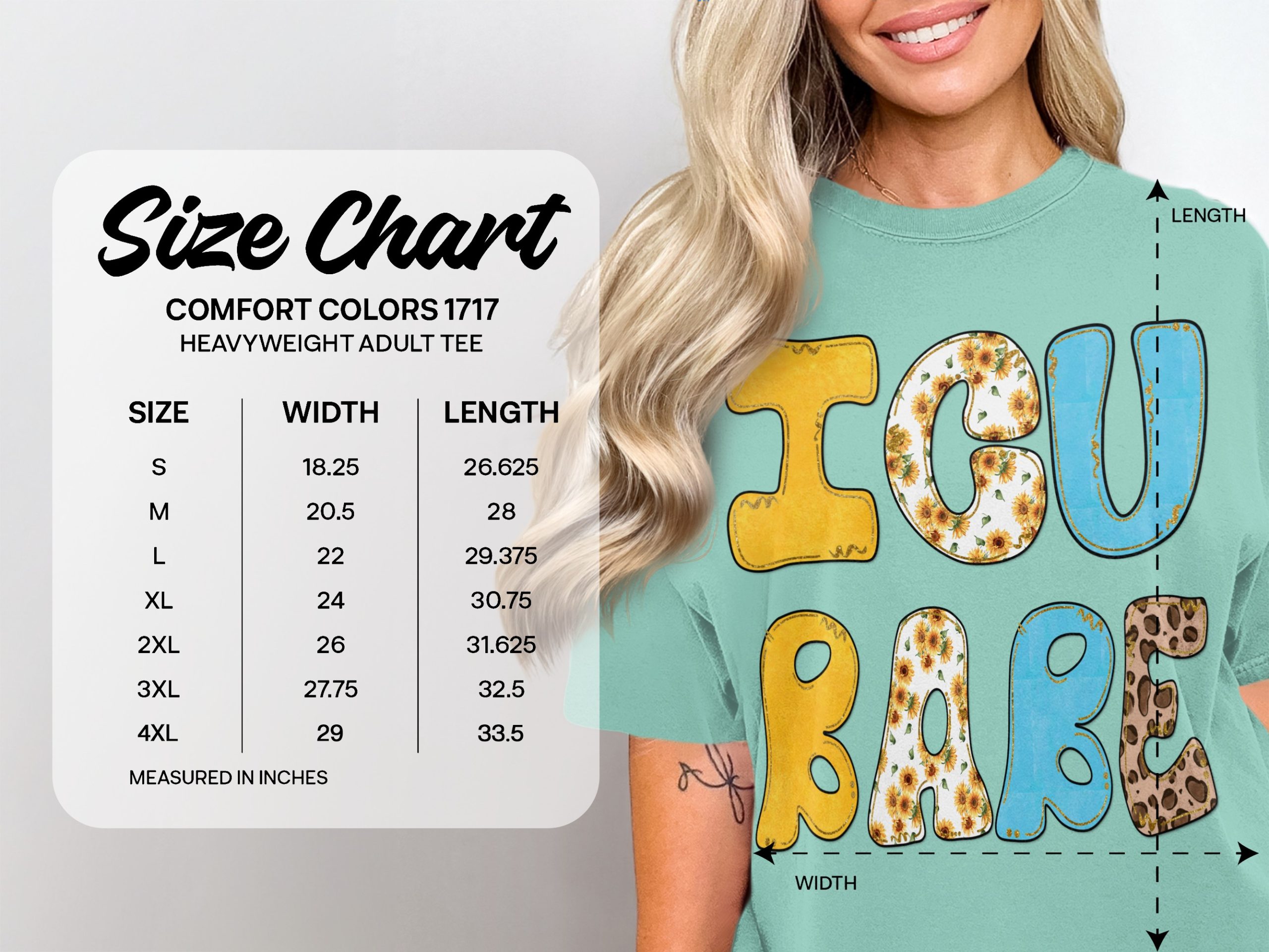 ICU BABE Digital Design PNG for Nurse Life Sublimation, Healthcare Worker Gift, Sunflower Leopard Print Faux Glitter - Image 4