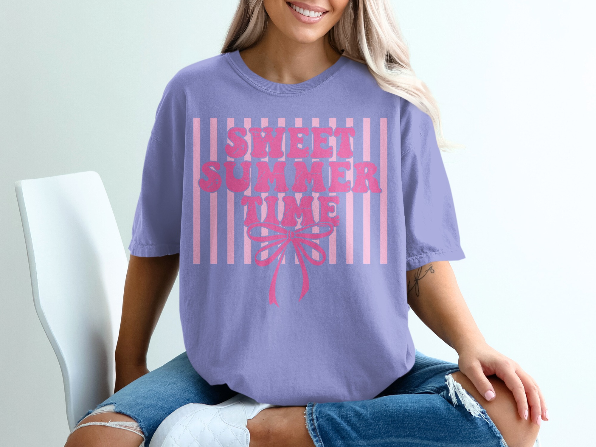 Sweet Summer Time T-Shirt, Retro Pink Vibe Tee, Y2K Aesthetic Vacation Top, Beach Trip Outfit Gift For Her - Image 18