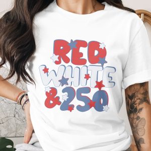 Red White & 250 Stars Patriotic T-Shirt