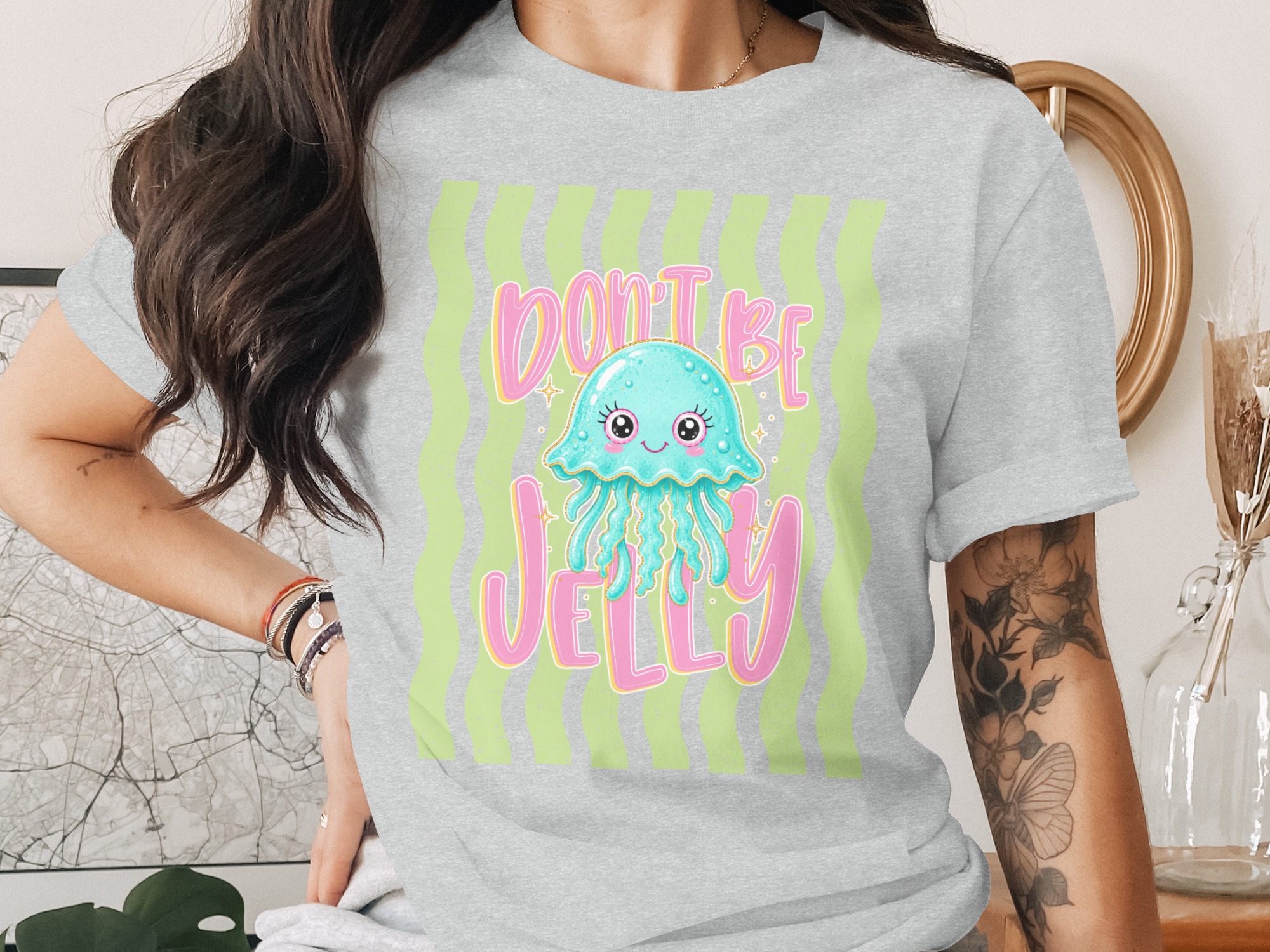 Comfort Colors® Don't Be Jelly T-Shirt, Cute Jellyfish Tee, Funny Ocean Pun Shirt, Summer Vacation Aesthetic, Kawaii Sea Creature Gift - Image 2