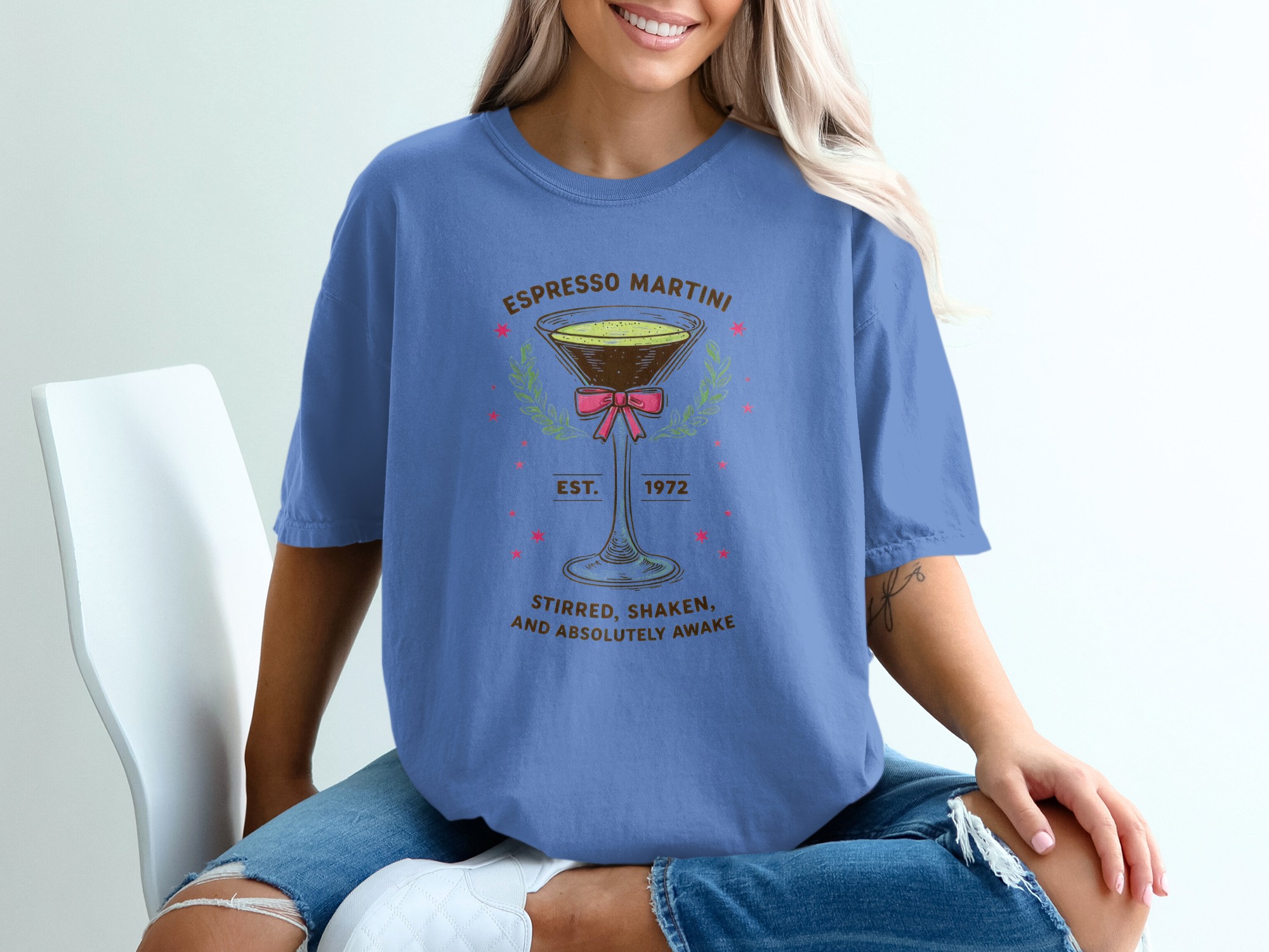 Comfort Colors® Espresso Martini T-Shirt, Retro Cocktail Lover Tee, Est 1972 Drink Shirt, Stirred Shaken Absolutely Awake Coffee Martini - Image 20