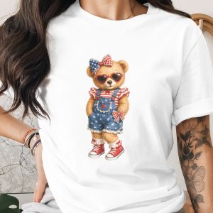Patriotic Teddy Bear T-Shirt - Americana Style