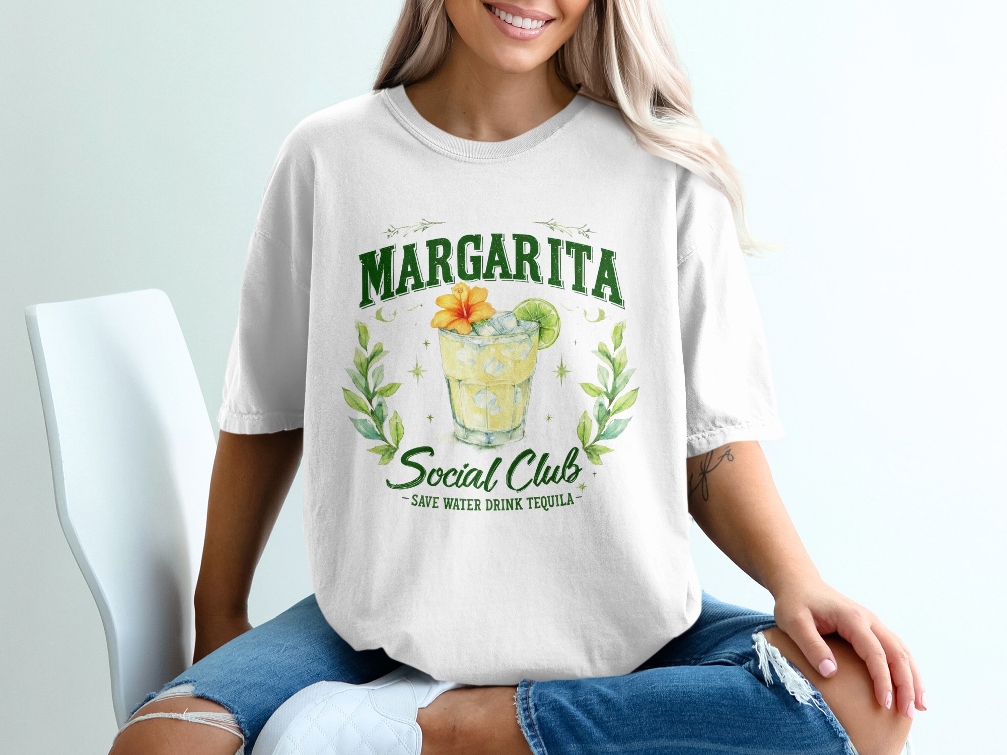 Margarita Social Club T-Shirt, Comfort Colors ® Tequila Tee, Save Water Drink Tequila, Summer Cocktail Party Shirt, Girls Trip Vacation Gift