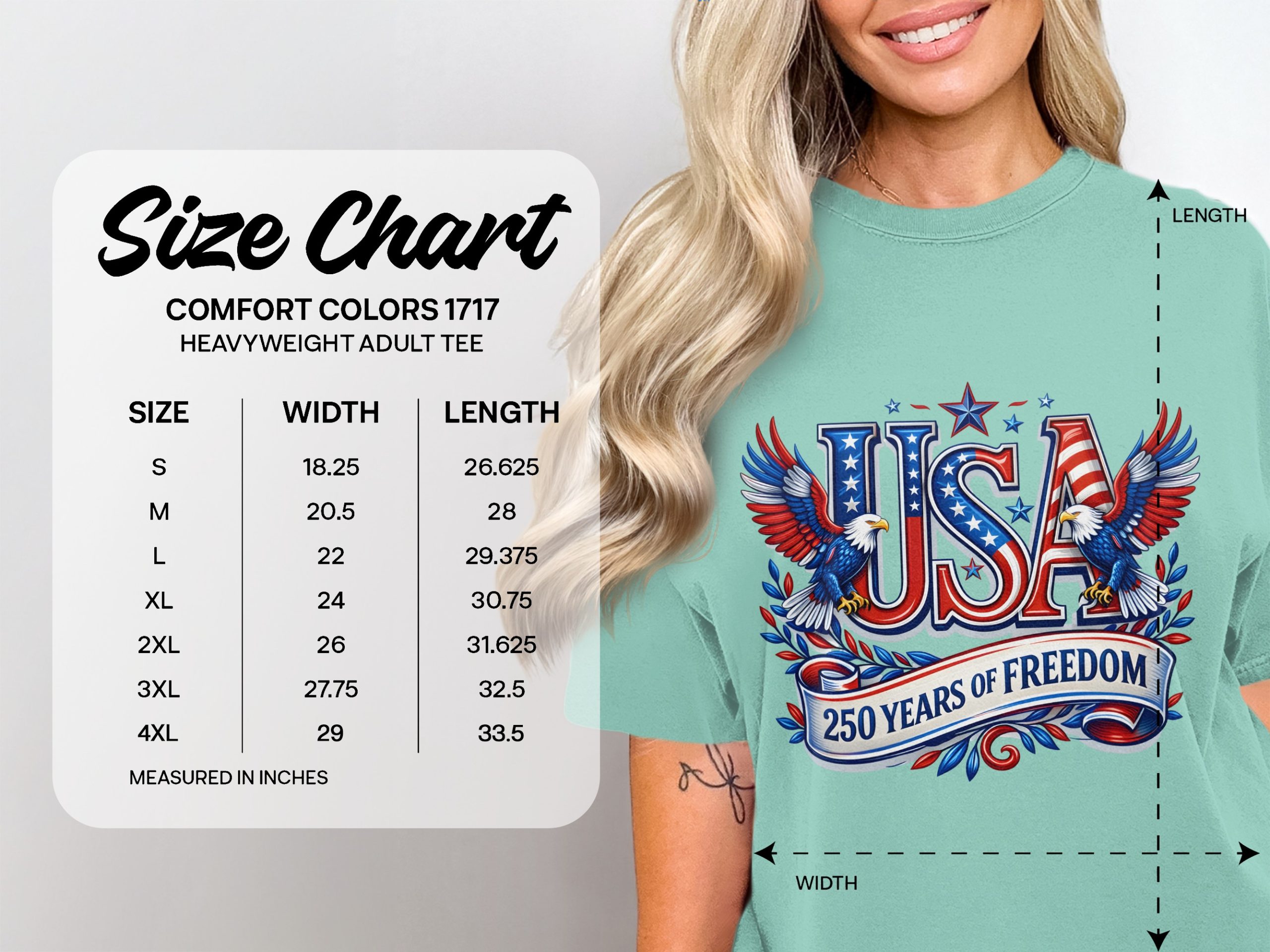 Patriotic USA 250 Years of Freedom T-Shirt | American Eagle Fourth of July Tee | US History Shirt Gift - Image 6