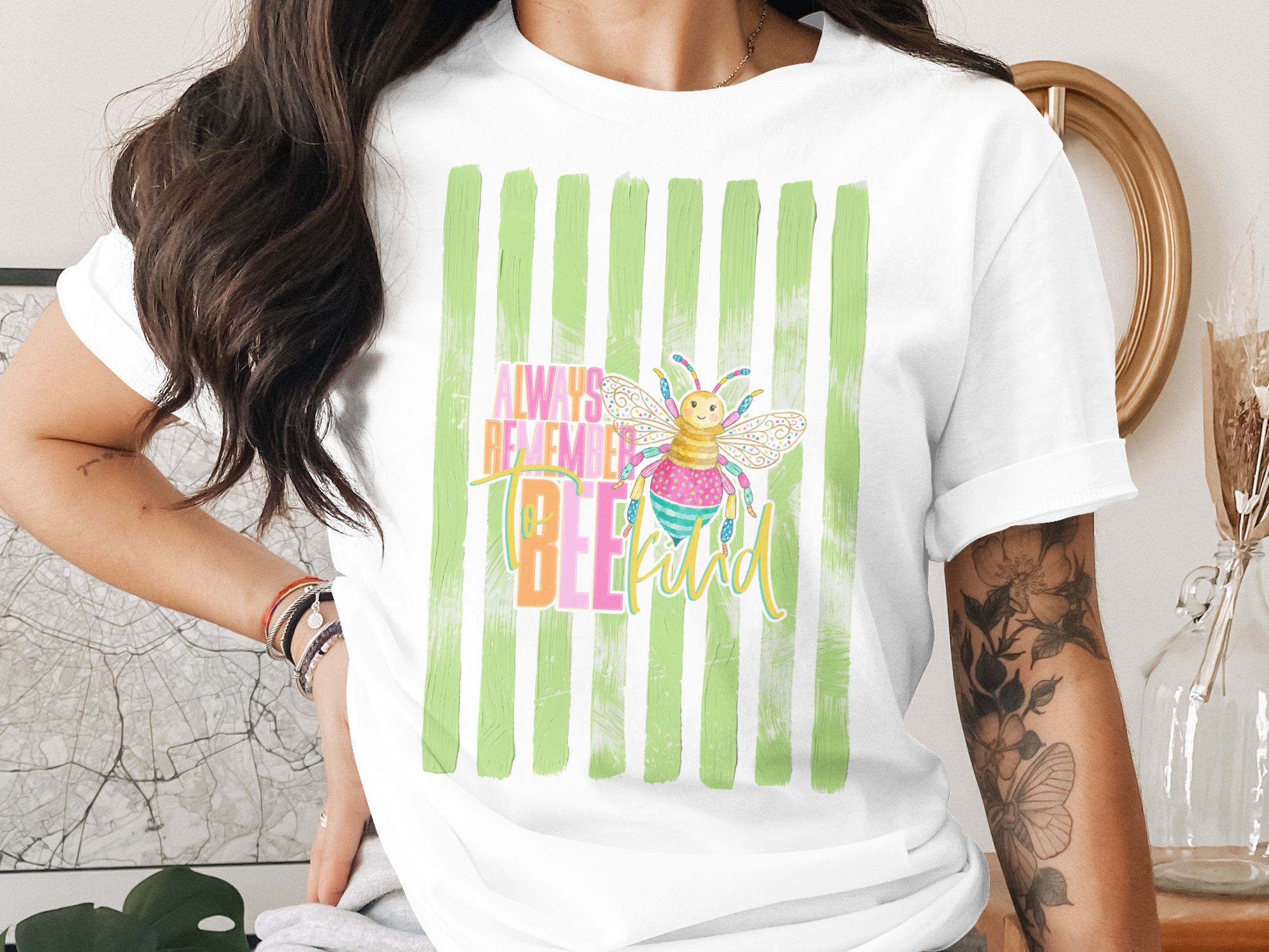 Comfort Colors® Always Remember Bee Kind T-Shirt, Positive Vibes Tee, Whimsical Bee Lover Gift, Inspirational Kindness Graphic Shirt
