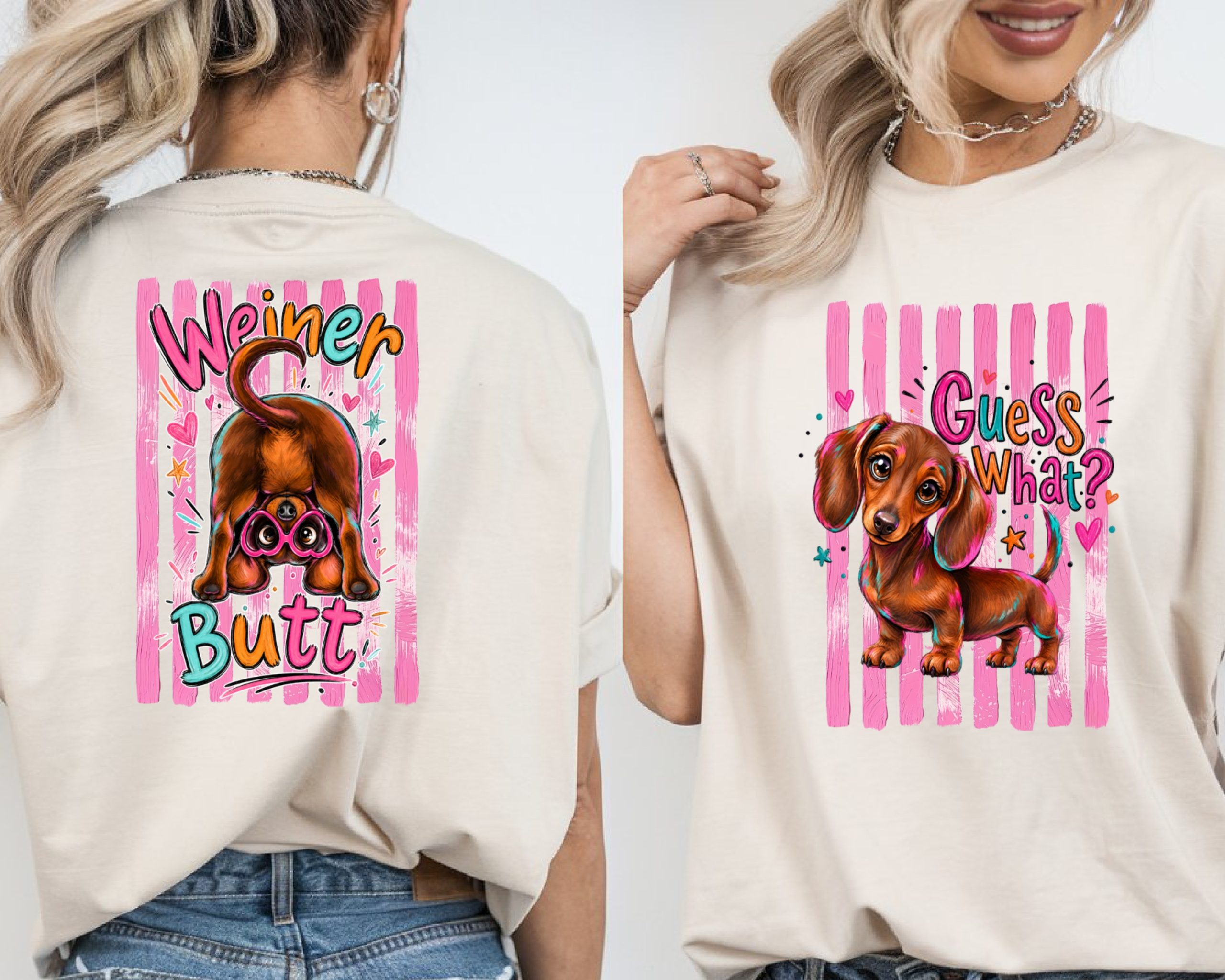 Cute Dachshund T-Shirt, Comfort Colors® Dog Lover Tee, Wiener Dog Mom Gift, Playful Puppy Art Graphic Tee, Aesthetic Animal Lover Shirt - Image 2