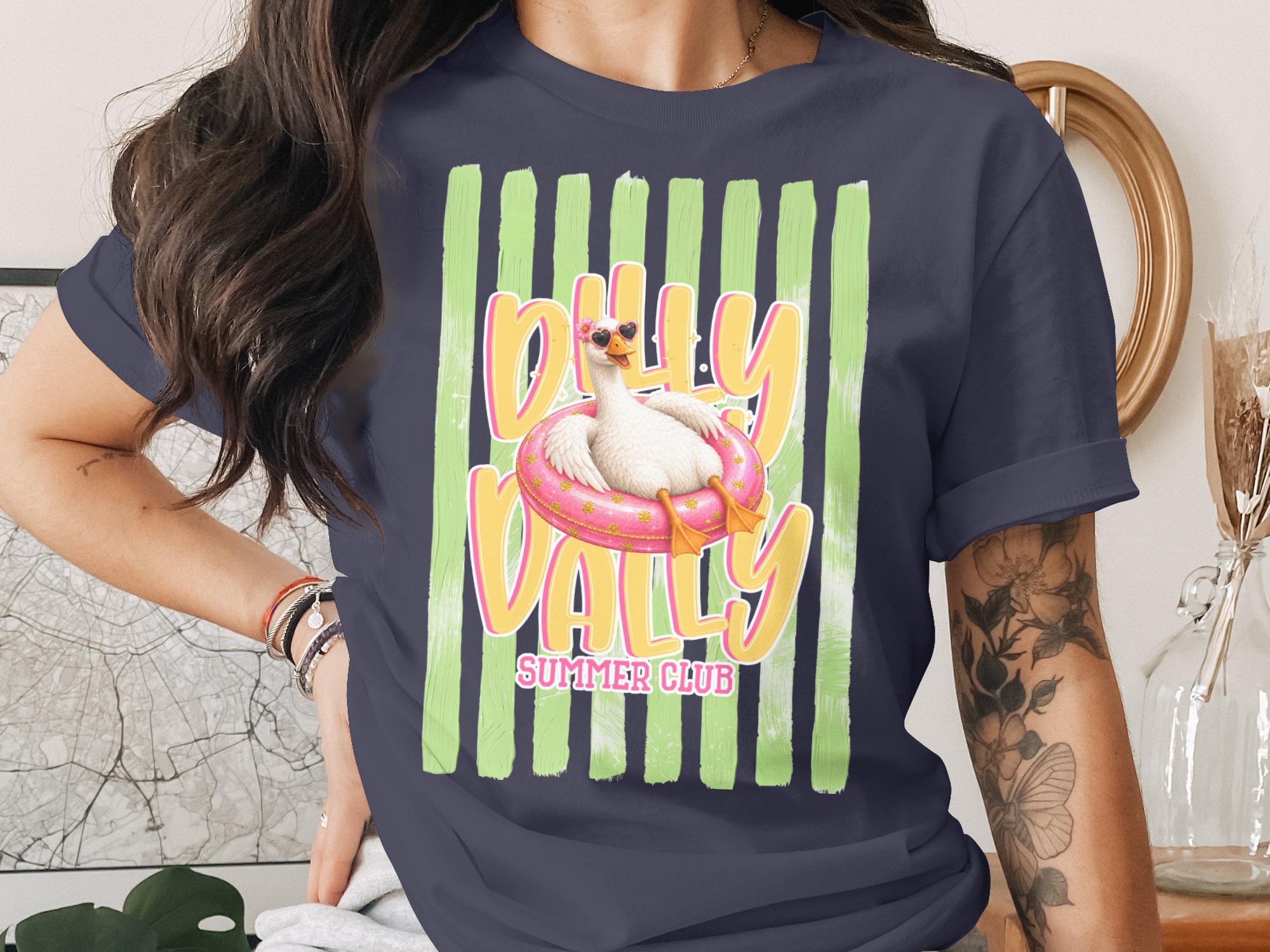 Comfort Colors® Billy Vally Summer Club T-Shirt, Cool Duck Vacation Tee, Retro Summer Shirt, Preppy Beach Vibe Graphic Tee, Fun Quirky Gift - Image 3