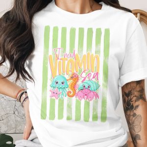 Comfort Colors® Vitamin Sea T-Shirt, Cute Ocean Life Beach Vacation Tee, Summer Aesthetic Crewneck, Kawaii Sea Animal Shirt, Beach Trip Gift