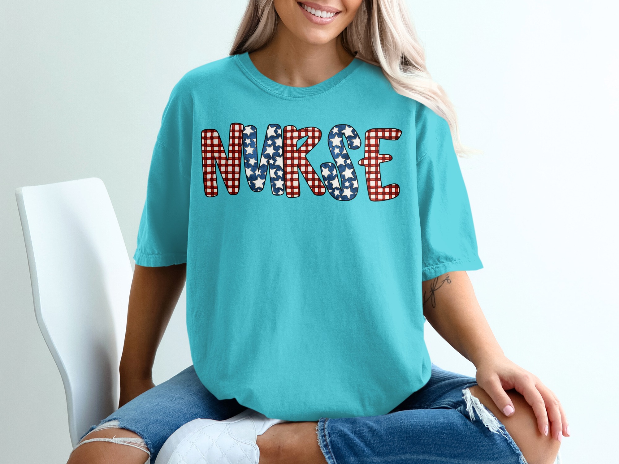 Patriotic Nurse T-Shirt | American Flag RN Shirt for Healthcare Worker | Nurse Appreciation Gift Idea for Medical Professional - Image 9