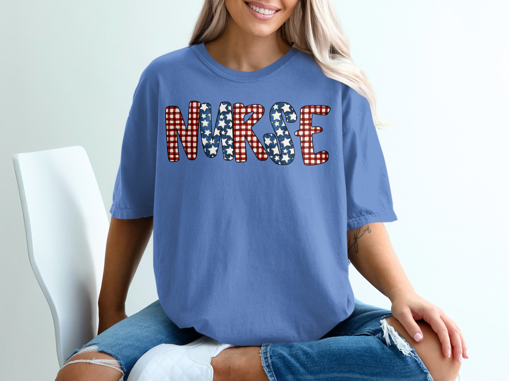 Patriotic Nurse T-Shirt | American Flag RN Shirt for Healthcare Worker | Nurse Appreciation Gift Idea for Medical Professional - Image 20
