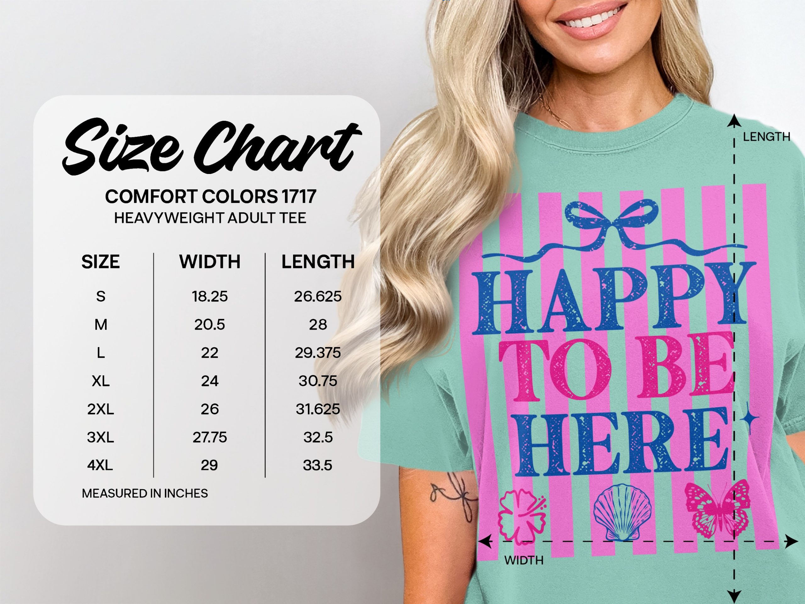 Happy To Be Here T-shirt | Barbiecore Aesthetic Tee | Pink & Blue Summer Vacation Shirt | Positive Vibes Travel Tee Gift for Her - Image 6