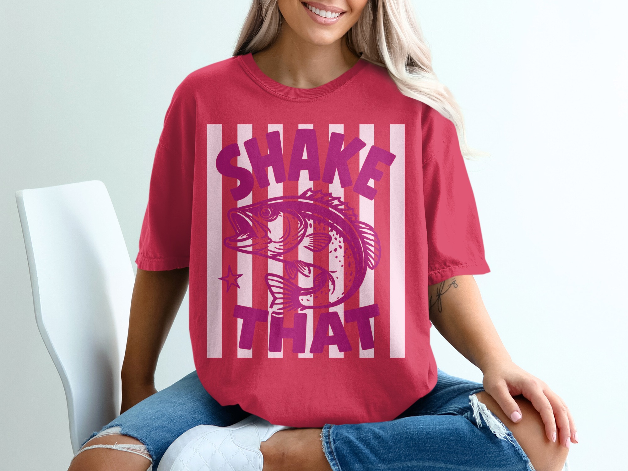Comfort Colors® Shake That Bass Fishing T-Shirt, Funny Angler Shirt, Lake Life Tee, Boating Vacation Outfit, Outdoors Gift - Image 14
