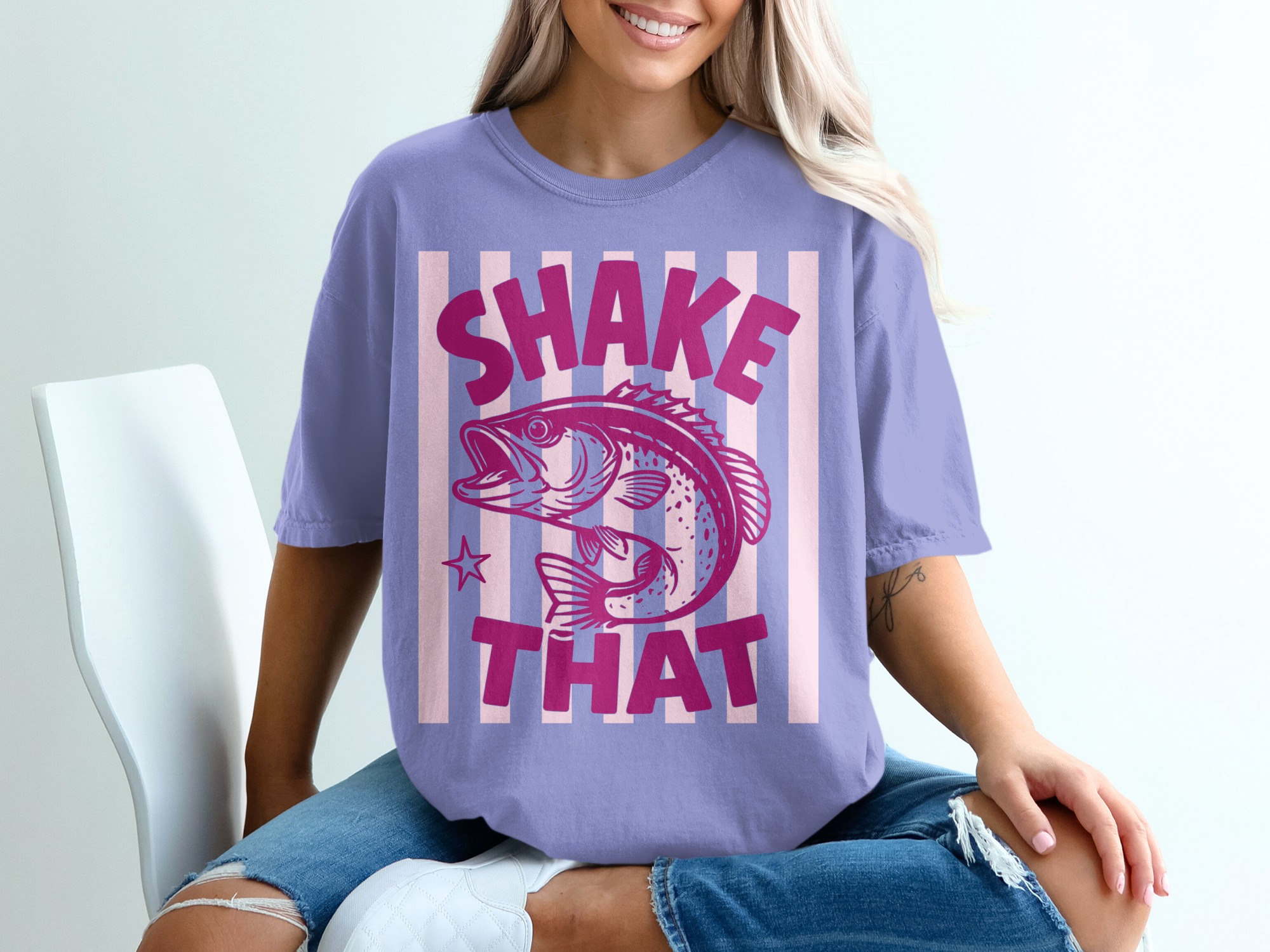 Comfort Colors® Shake That Bass Fishing T-Shirt, Funny Angler Shirt, Lake Life Tee, Boating Vacation Outfit, Outdoors Gift - Image 18