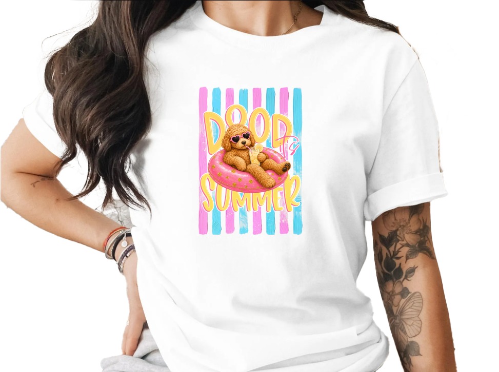 Comfort Colors® Dood It's Summer Goldendoodle T-Shirt, Dog Mom Gift, Funny Summer Vacation Shirt, Cute Doodle Dog Lover Tee, Preppy
