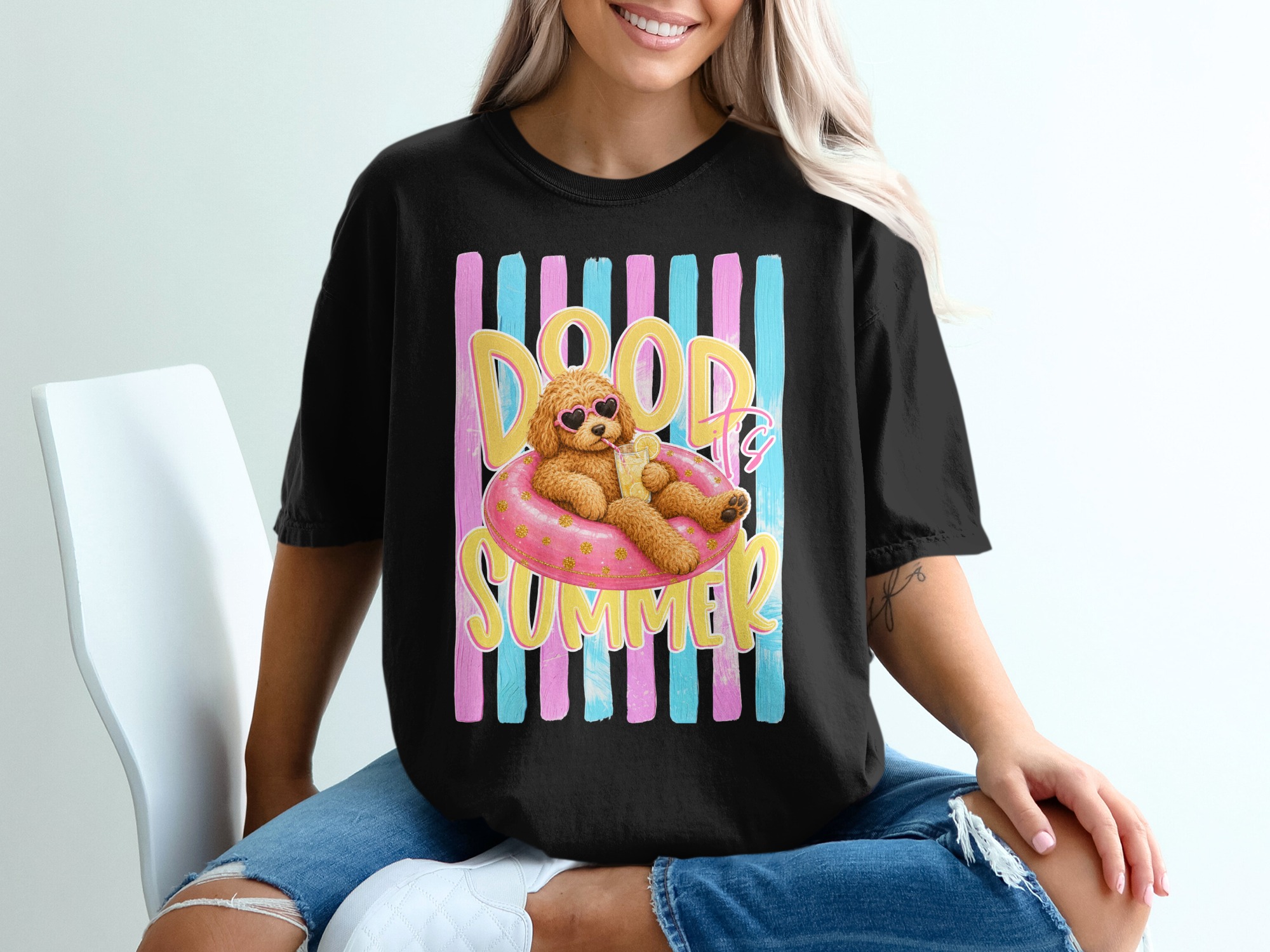 Comfort Colors® Dood It's Summer Goldendoodle T-Shirt, Dog Mom Gift, Funny Summer Vacation Shirt, Cute Doodle Dog Lover Tee, Preppy - Image 8