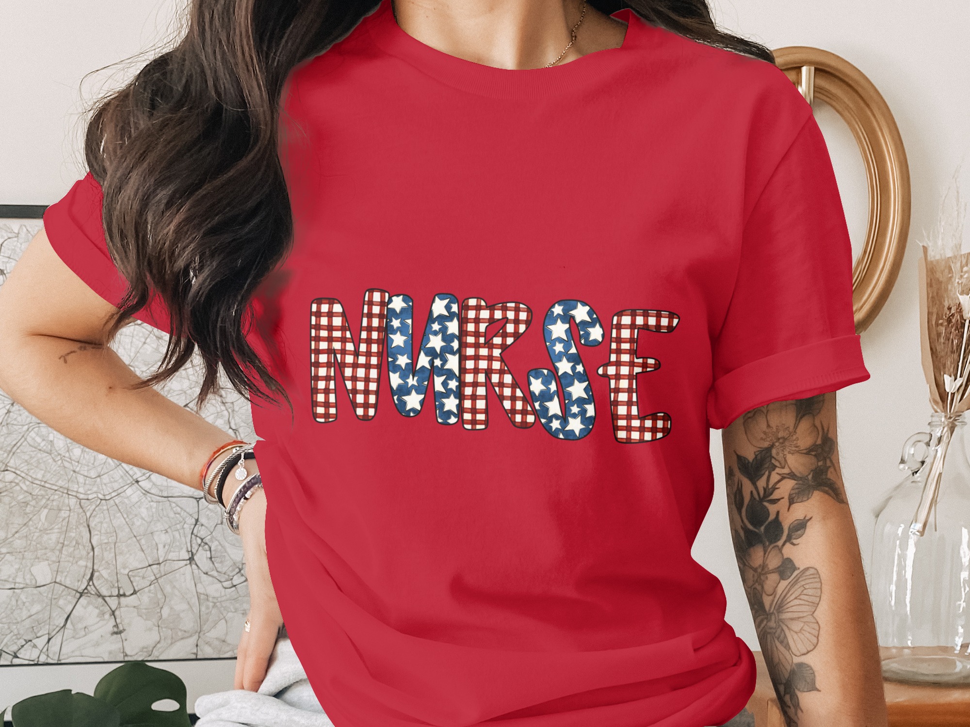 Patriotic Nurse T-Shirt | American Flag RN Shirt for Healthcare Worker | Nurse Appreciation Gift Idea for Medical Professional - Image 4