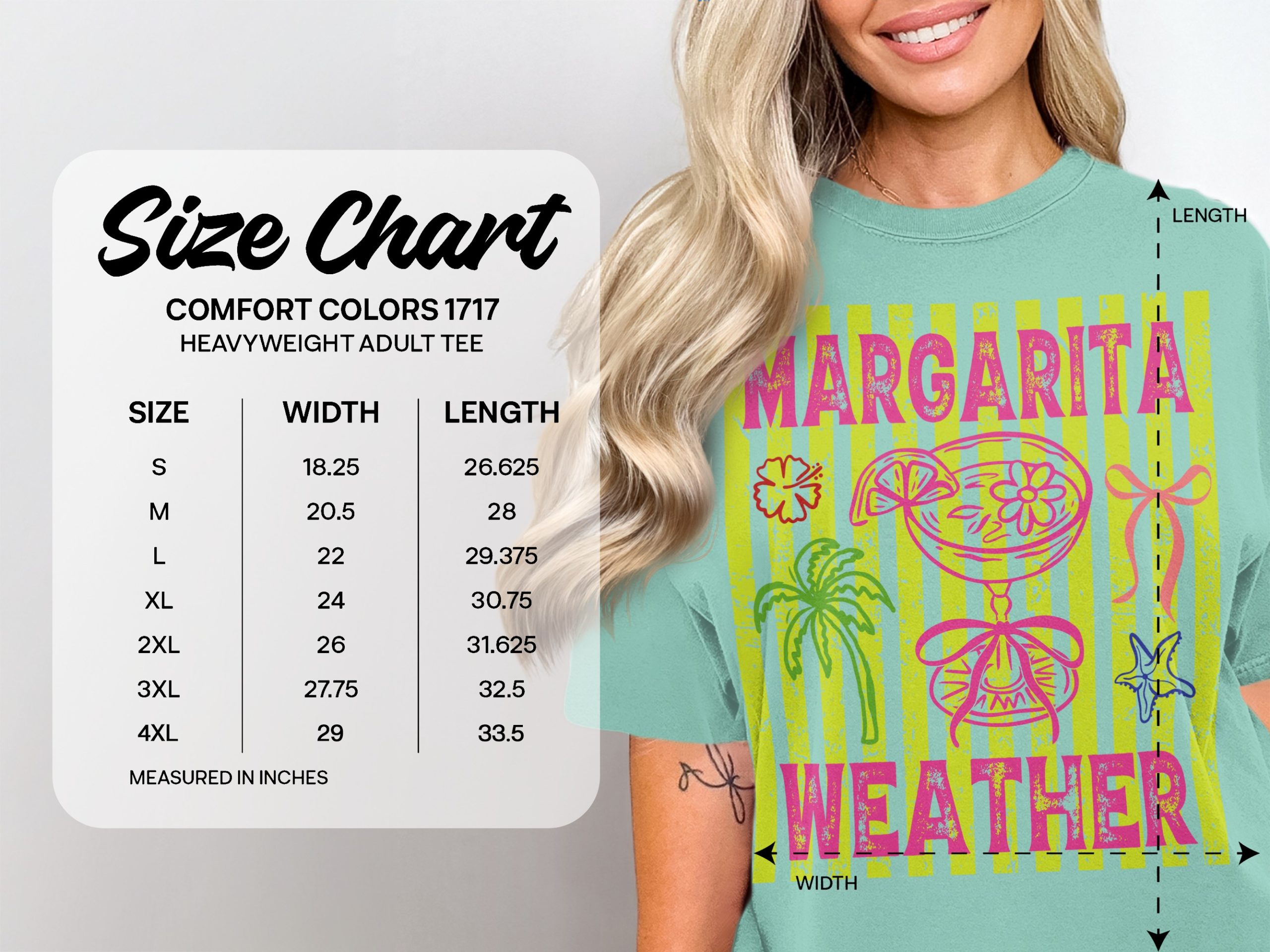Margarita Weather T-Shirt, Tropical Vacation Beach Party Tee, Girls Trip Outfit, Bright Neon Summer Fun Shirt, Y2K Style Women's Top - Image 6