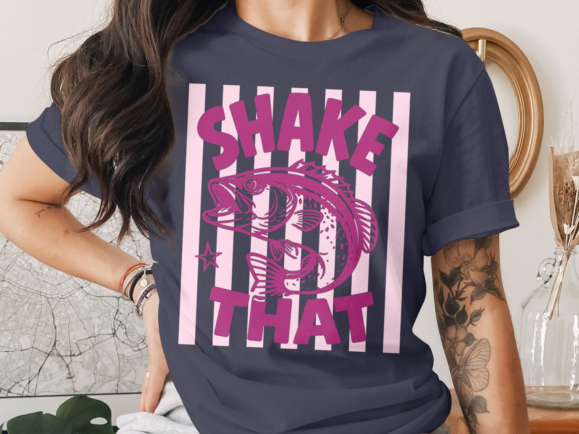 Comfort Colors® Shake That Bass Fishing T-Shirt, Funny Angler Shirt, Lake Life Tee, Boating Vacation Outfit, Outdoors Gift - Image 3