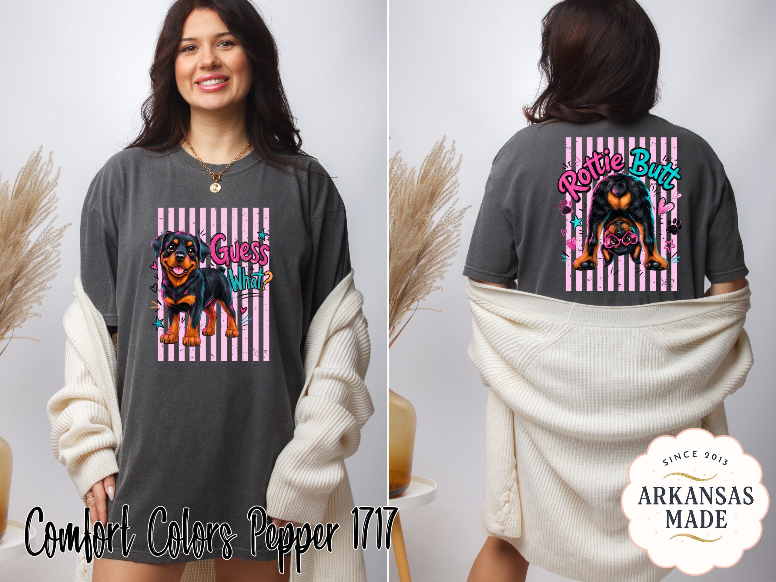 Playful Rottweiler T-Shirt, Comfort Colors ® Cute Puppy Dog Mom Gift, Y2K Aesthetic Tee, Vibrant Pet Lover Shirt - Image 3
