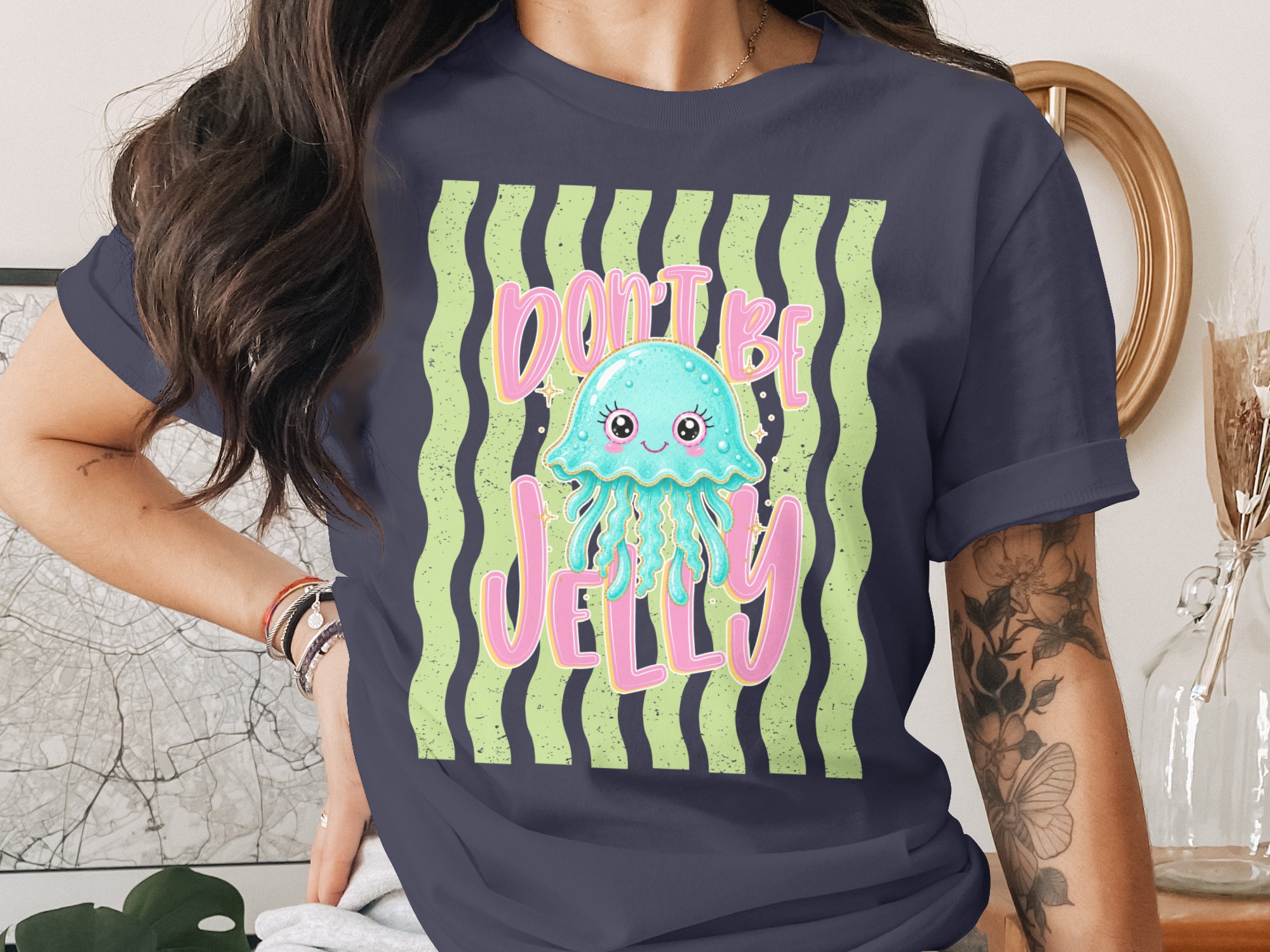 Comfort Colors® Don't Be Jelly T-Shirt, Cute Jellyfish Tee, Funny Ocean Pun Shirt, Summer Vacation Aesthetic, Kawaii Sea Creature Gift - Image 3