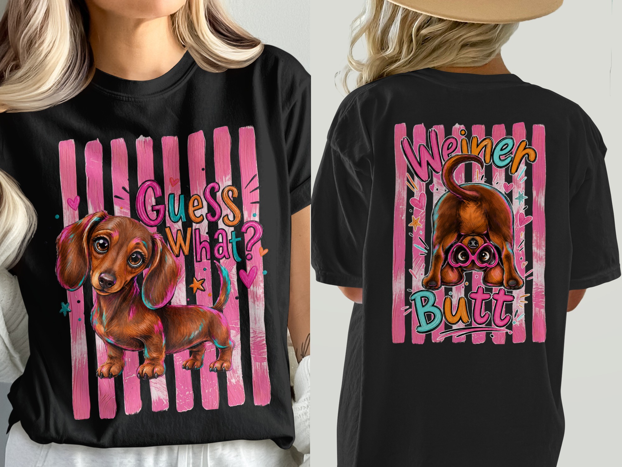 Cute Dachshund T-Shirt, Comfort Colors® Guess What Wiener Dog Tee, Funny Doxie Mom Gift for Dog Lovers - Image 5