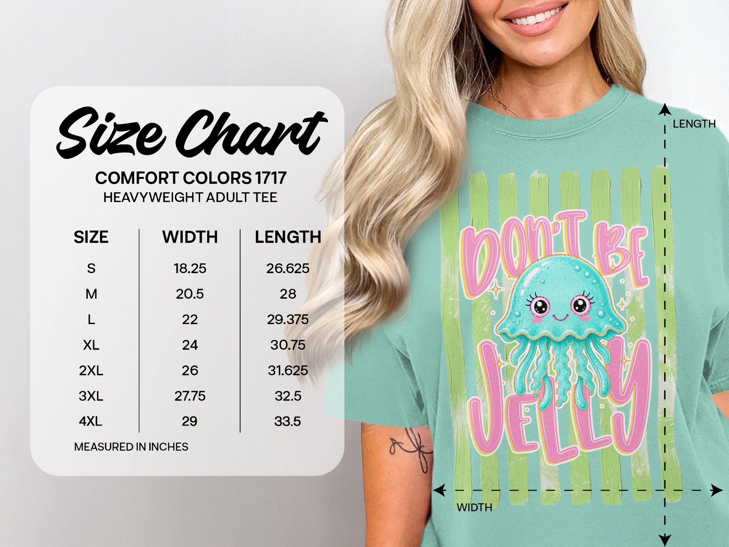 Comfort Colors® Don't Be Jelly T-Shirt, Cute Jellyfish Shirt, Summer Beach Tee, Ocean Lover Gift, Kawaii Humorous Top, Aesthetic Vacation - Image 5