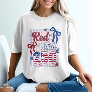 USA 250th Anniversary T-Shirt, Comfort Colors ® Red White 250 Patriotic Shirt, Vintage Americana, 4th of July Tee, American Pride Gift