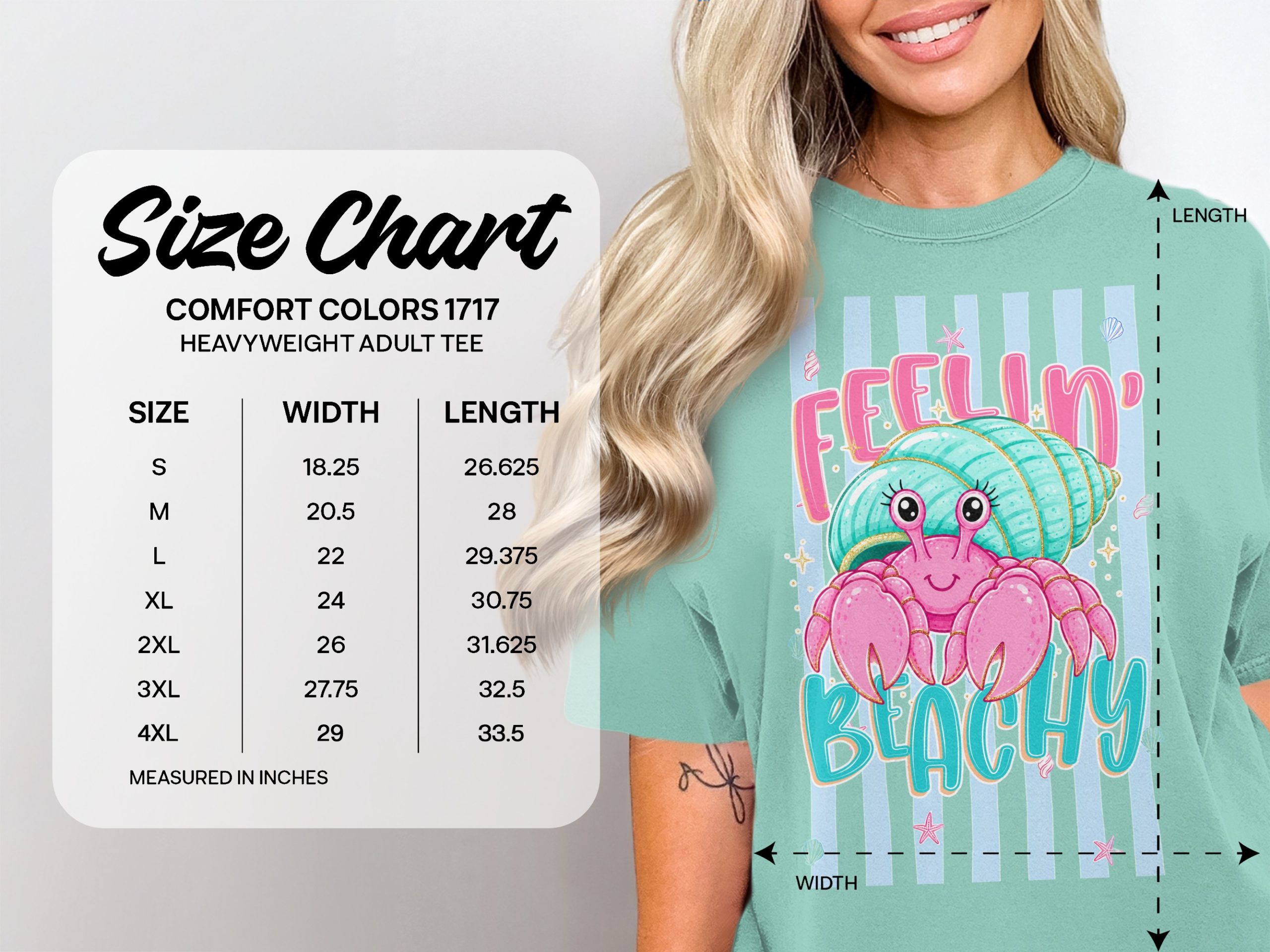 Comfort Colors® Feelin' Beachy Hermit Crab T-Shirt, Cute Ocean Summer Tee, Beach Vacation Cruise Top, Coastal Life Gift for Her - Image 5